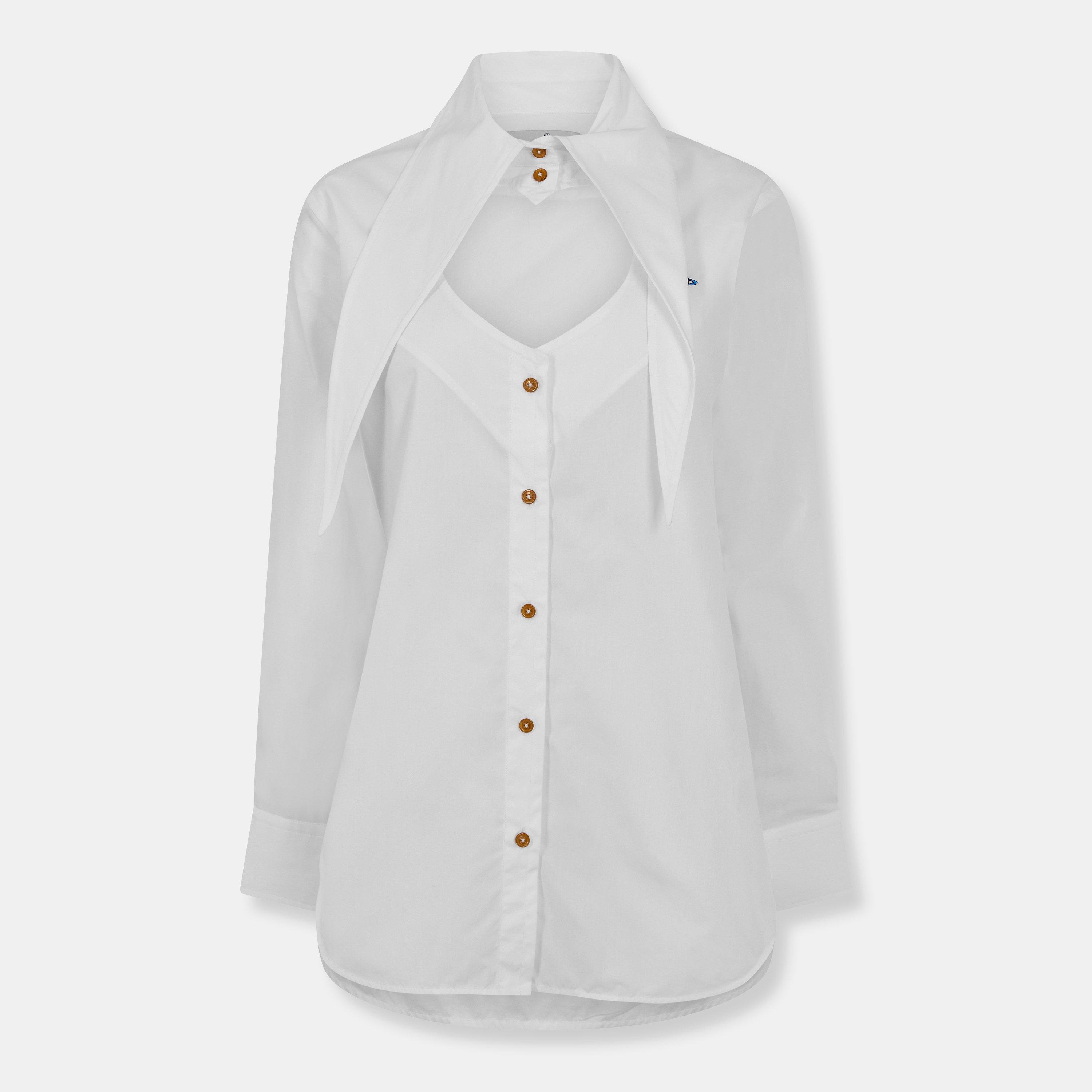 White - Vivienne Westwood - Women's Viv Heart Long Sleeve Oxford Shirt - 1