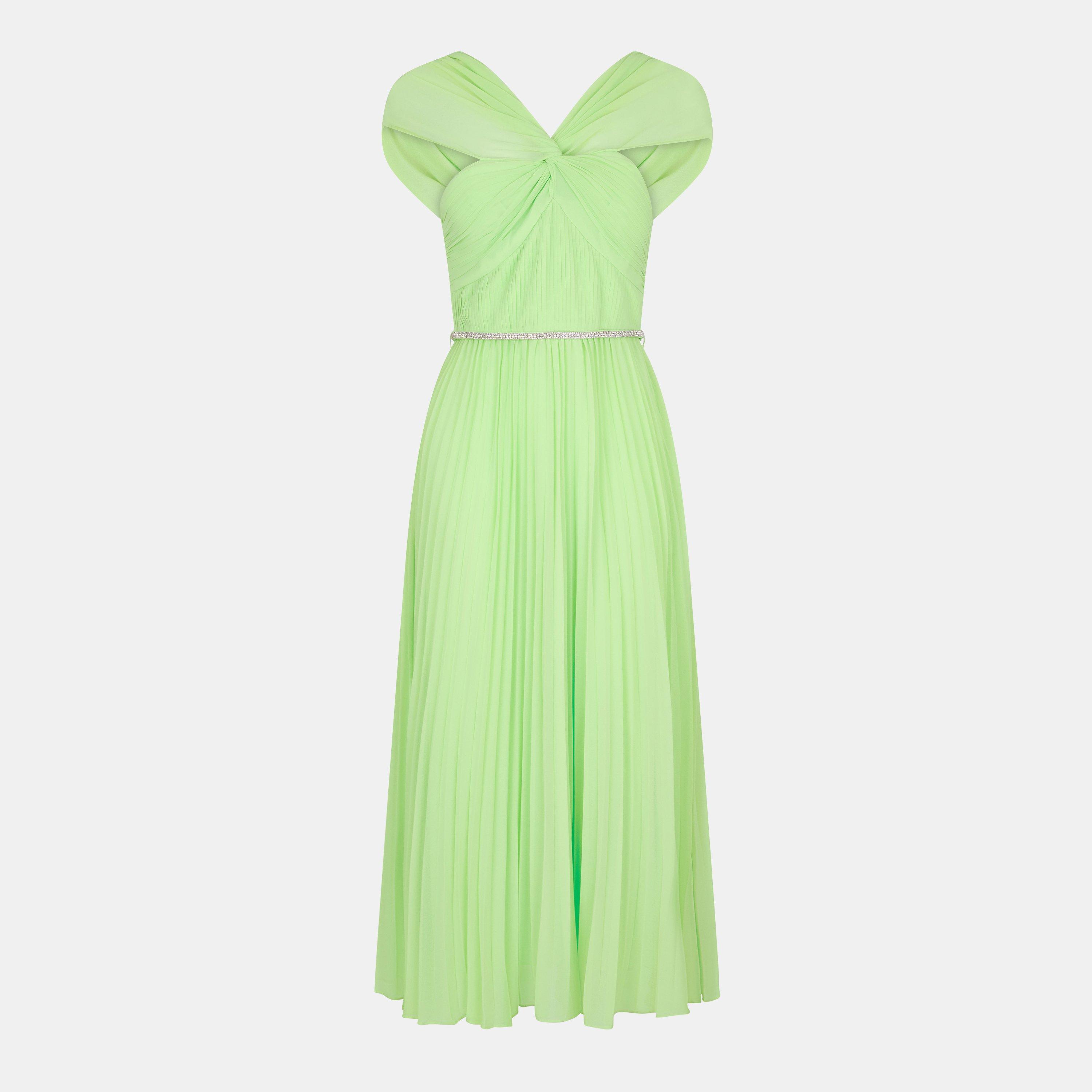 Green - Self Portrait - Women's Chiffon Shift Dress - 1