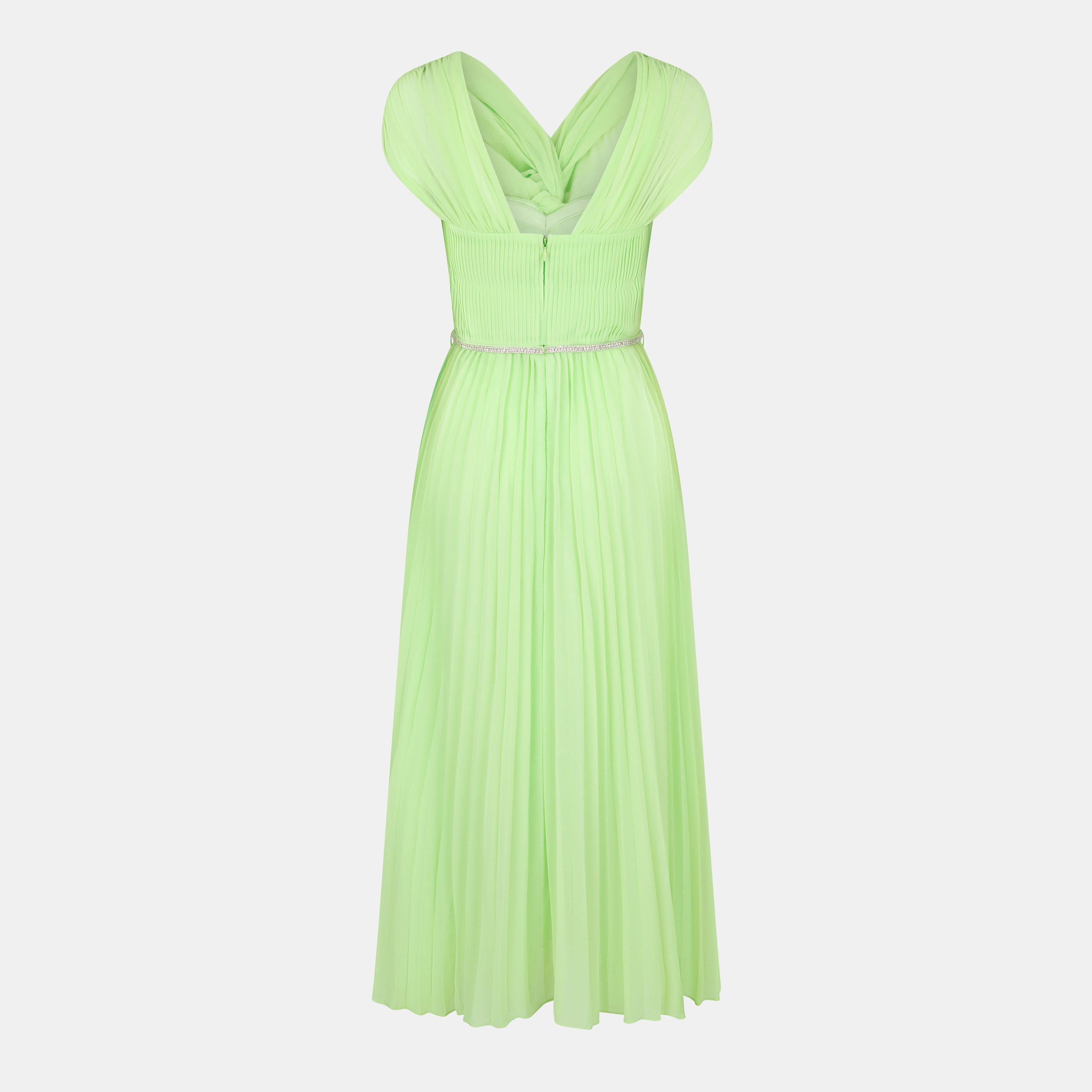 Green - Self Portrait - Women's Chiffon Shift Dress - 2