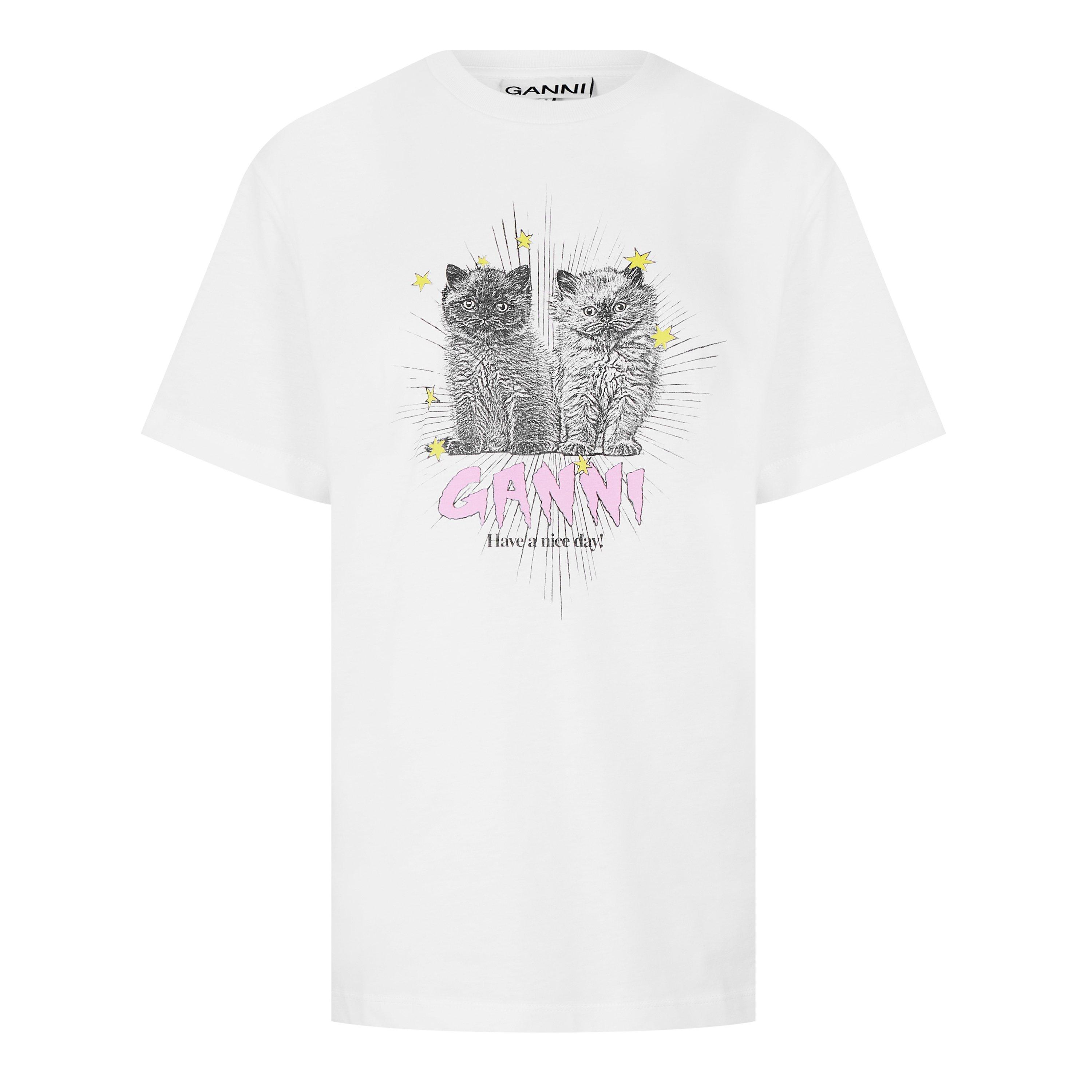 Bright White - Ganni - Kittens T-Shirt - 5