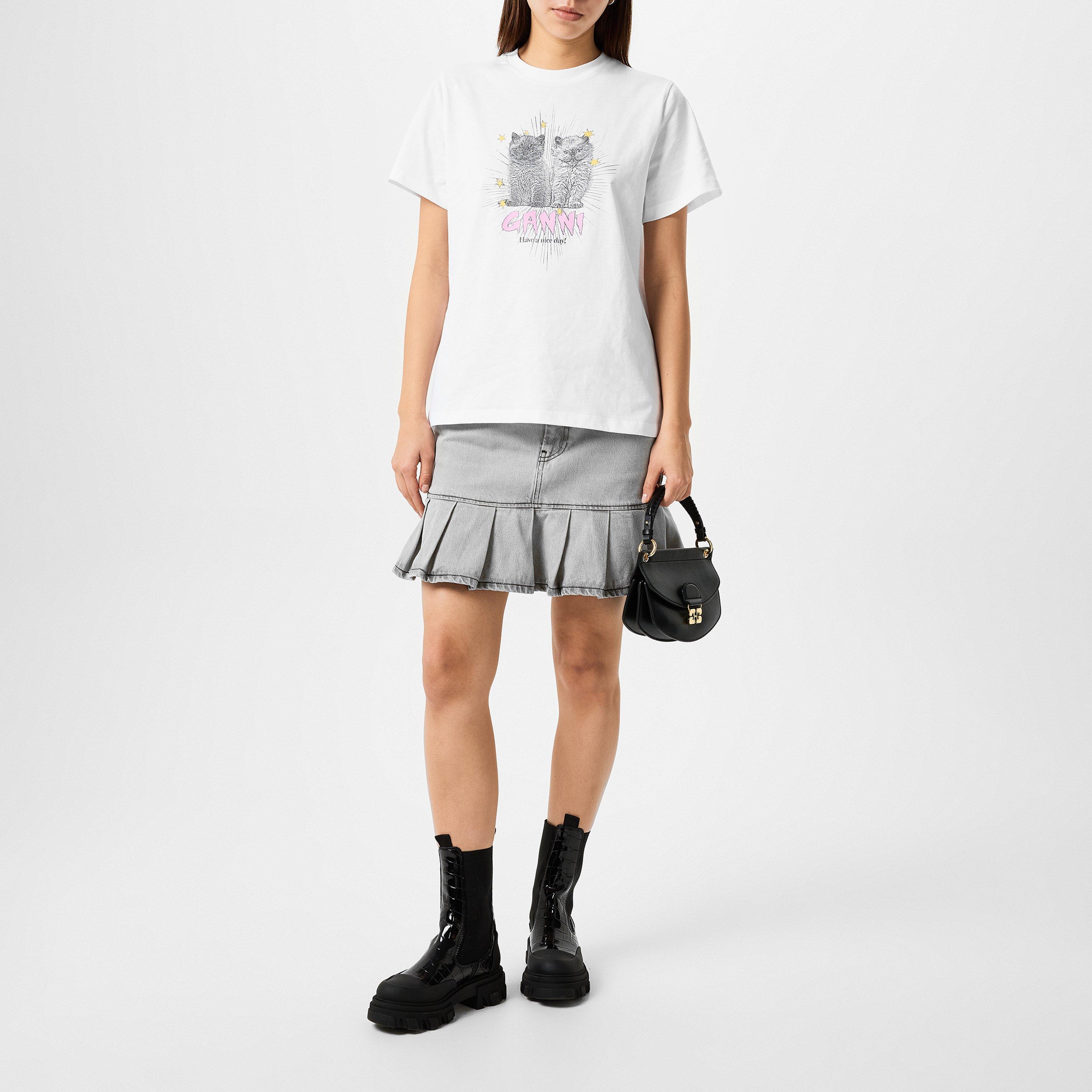 Bright White - Ganni - Kittens T-Shirt - 4