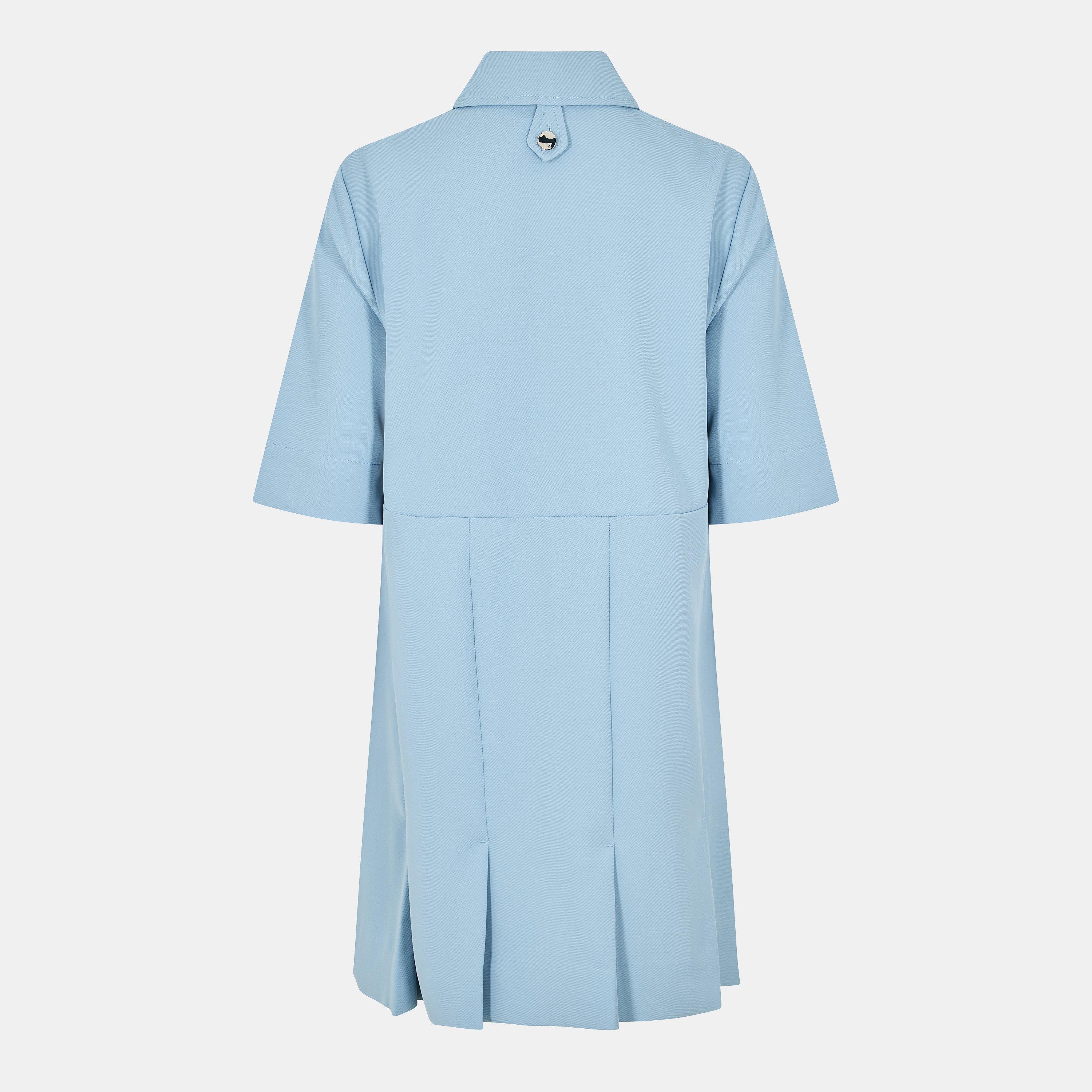 Dusty Blue - Ganni - Women's Twill Mini Dress - 2