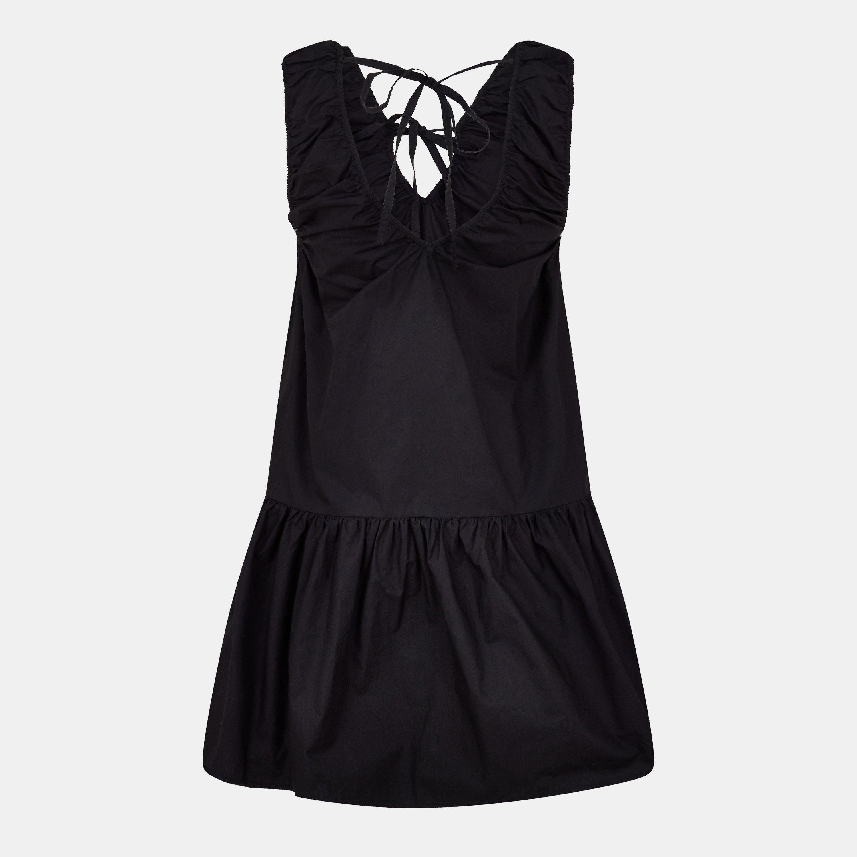 Black - Ganni - Ganni Poplin Min Drs Ld99 - 2