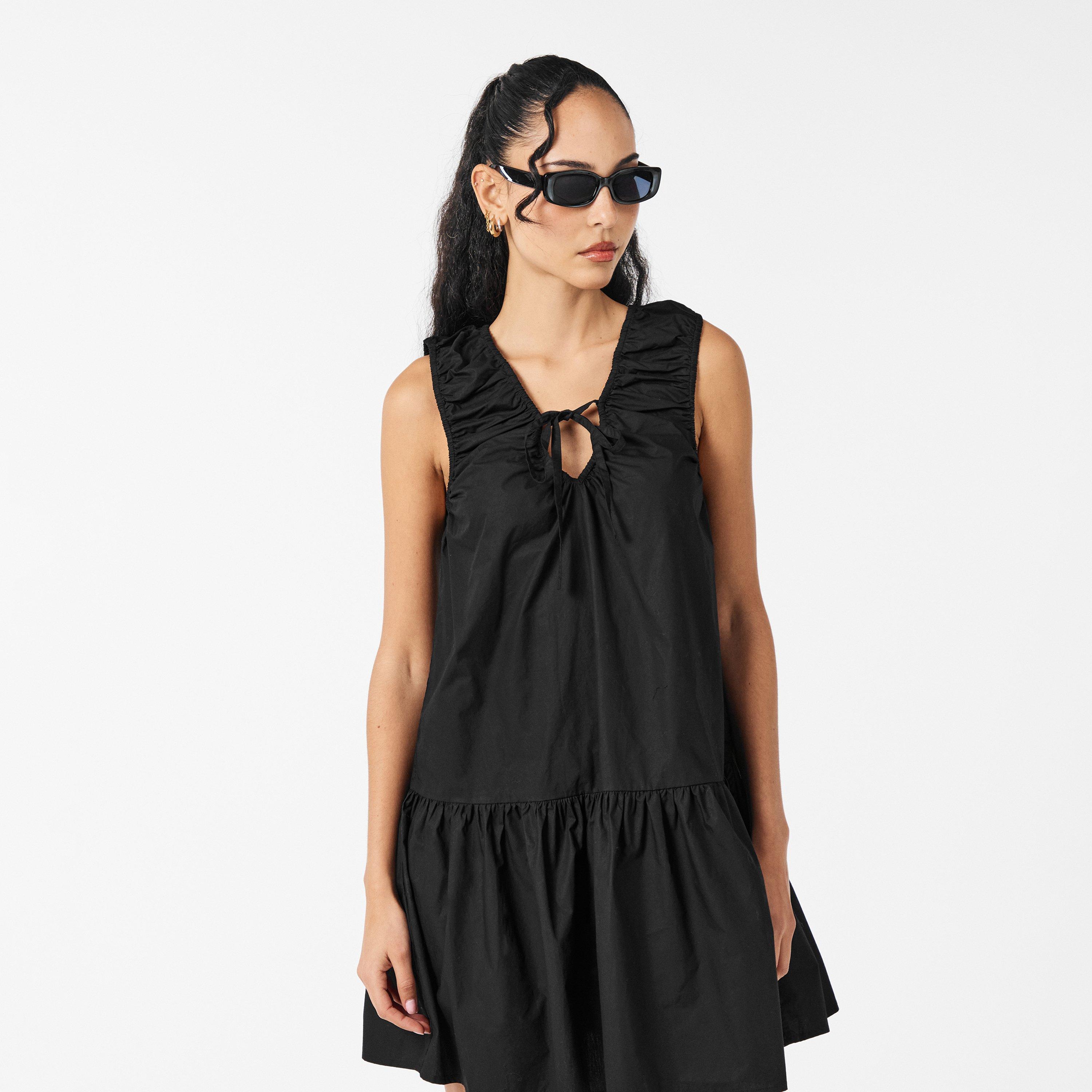 Black - Ganni - Ganni Poplin Min Drs Ld99 - 3