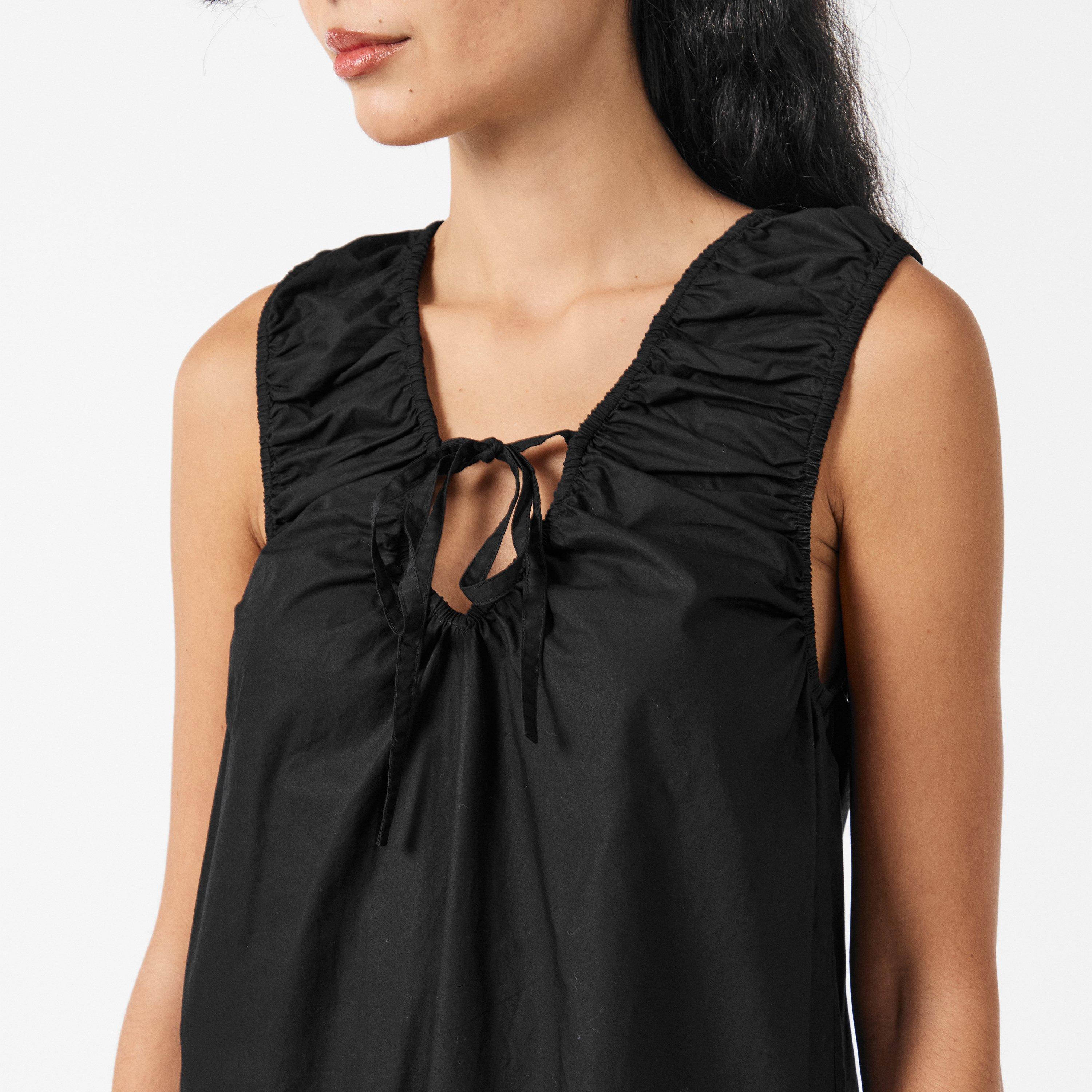 Black - Ganni - Ganni Poplin Min Drs Ld99 - 5