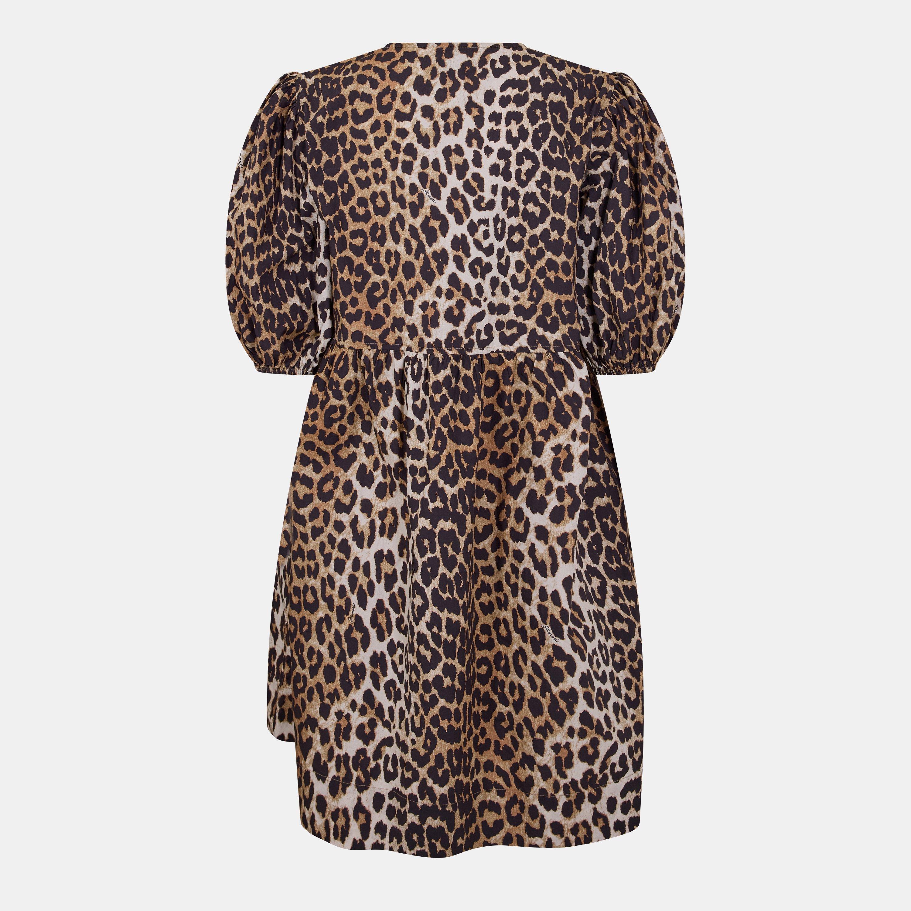 Leopard - Ganni - Women's Tieup Mini Dress - 2