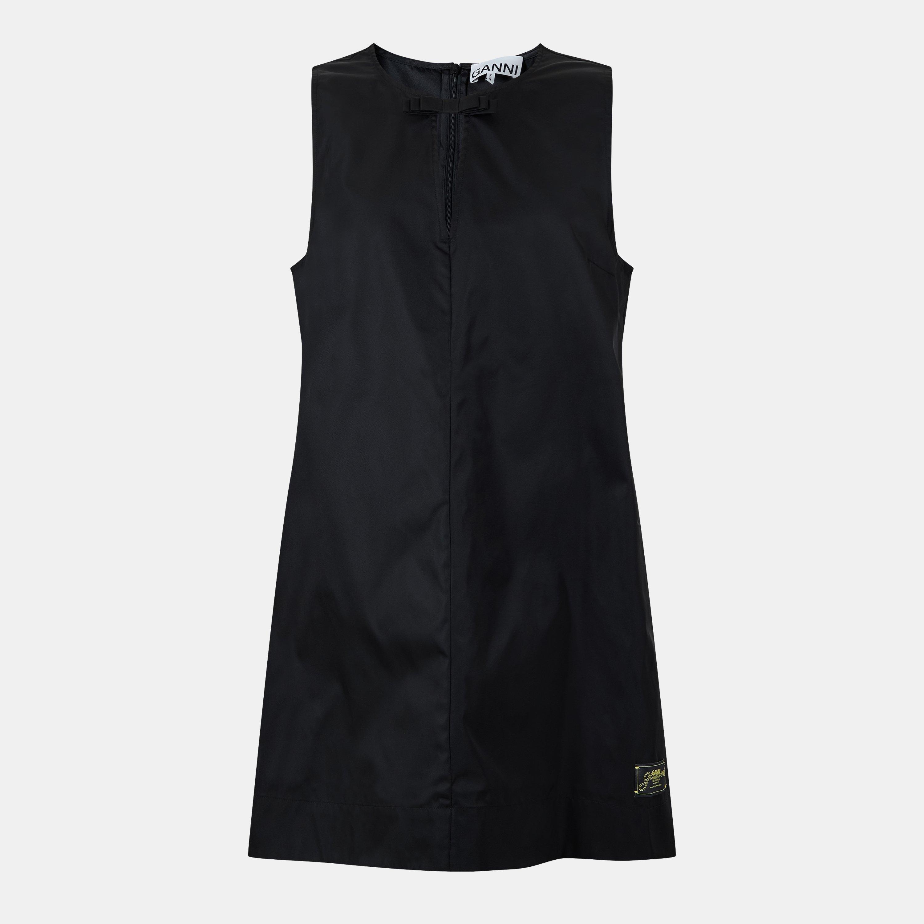 Ganni Women's Duchess Mini Dress - Black - Size 8 (34)