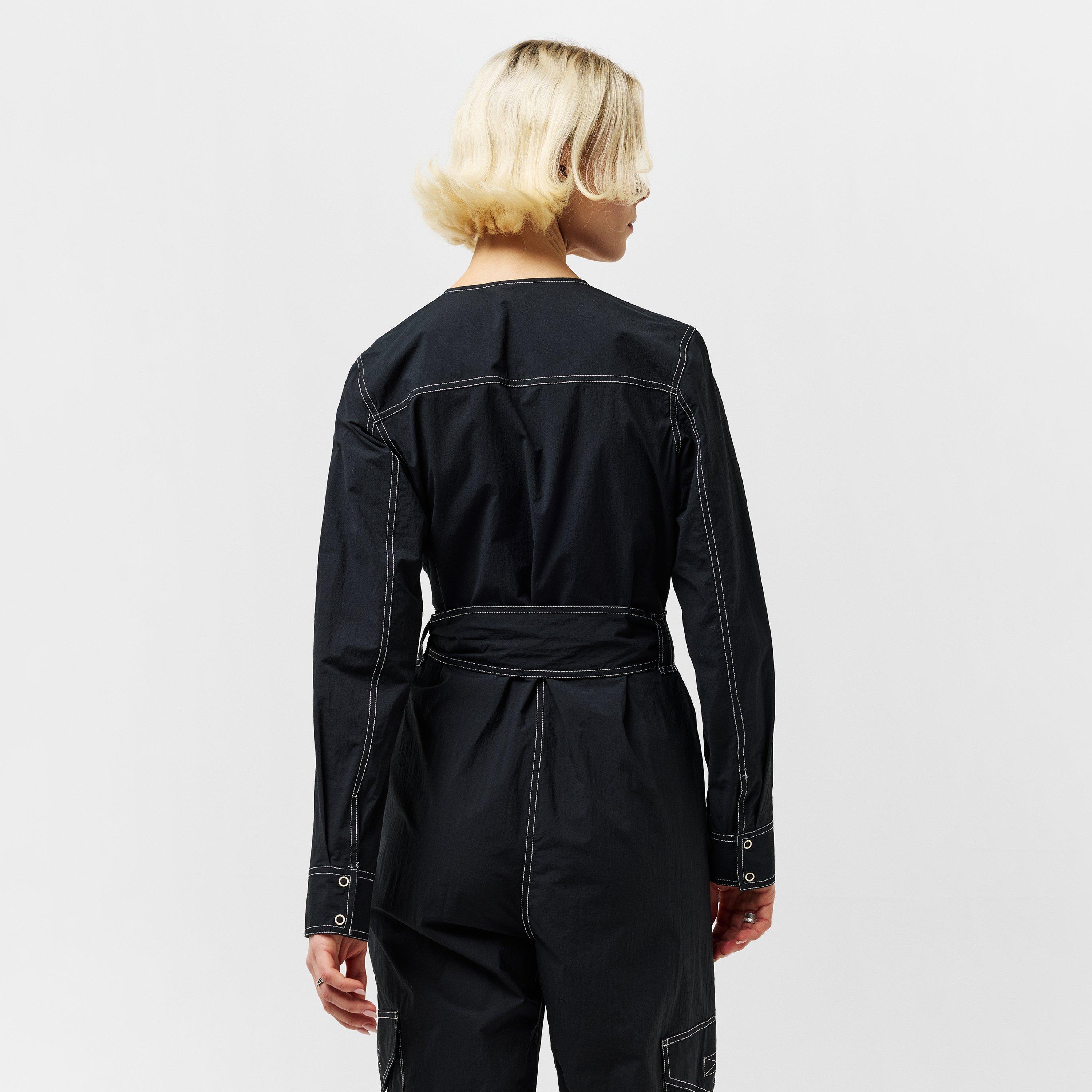 Black - Ganni - Women's Crepe Jumpsuit - 4