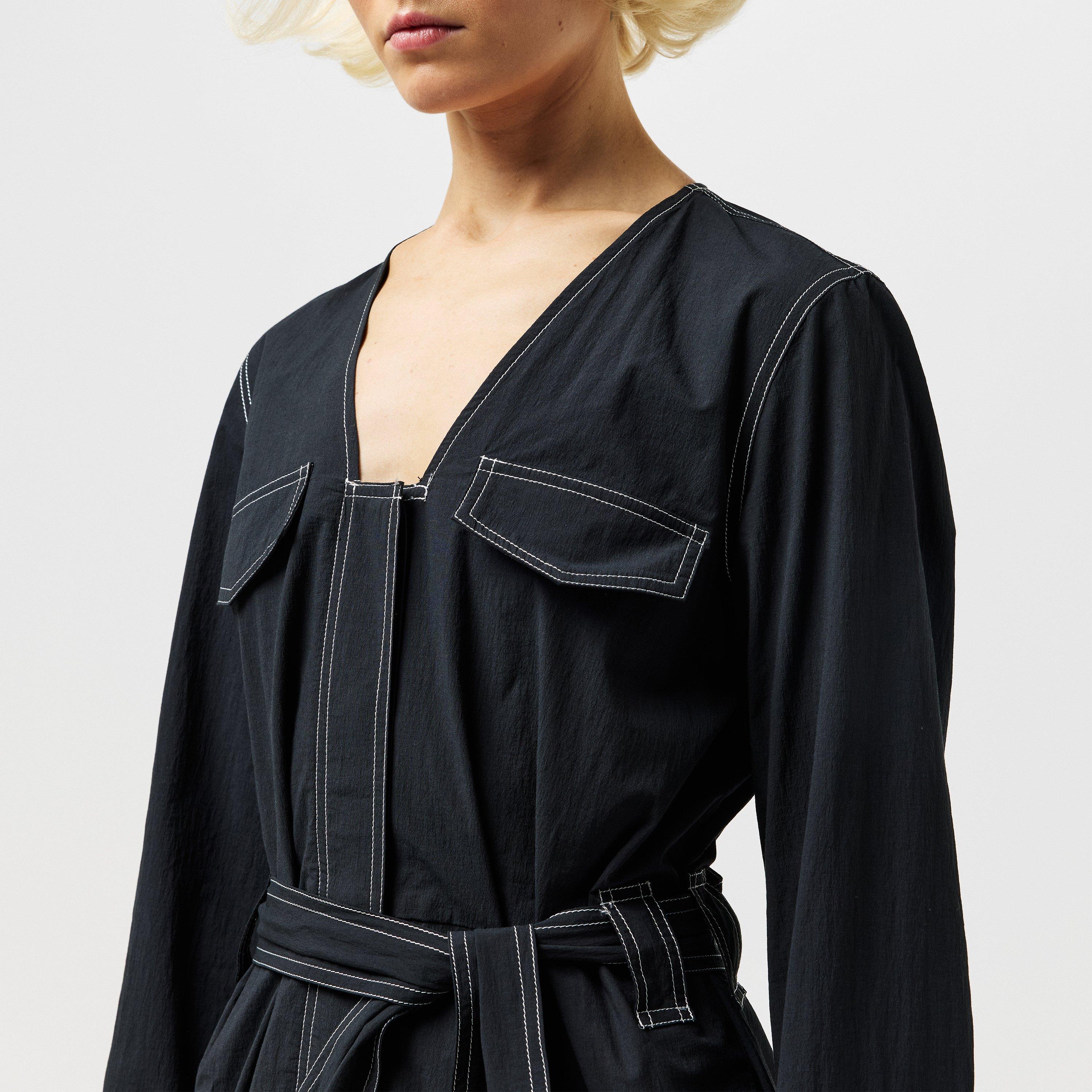 Black - Ganni - Women's Crepe Jumpsuit - 5