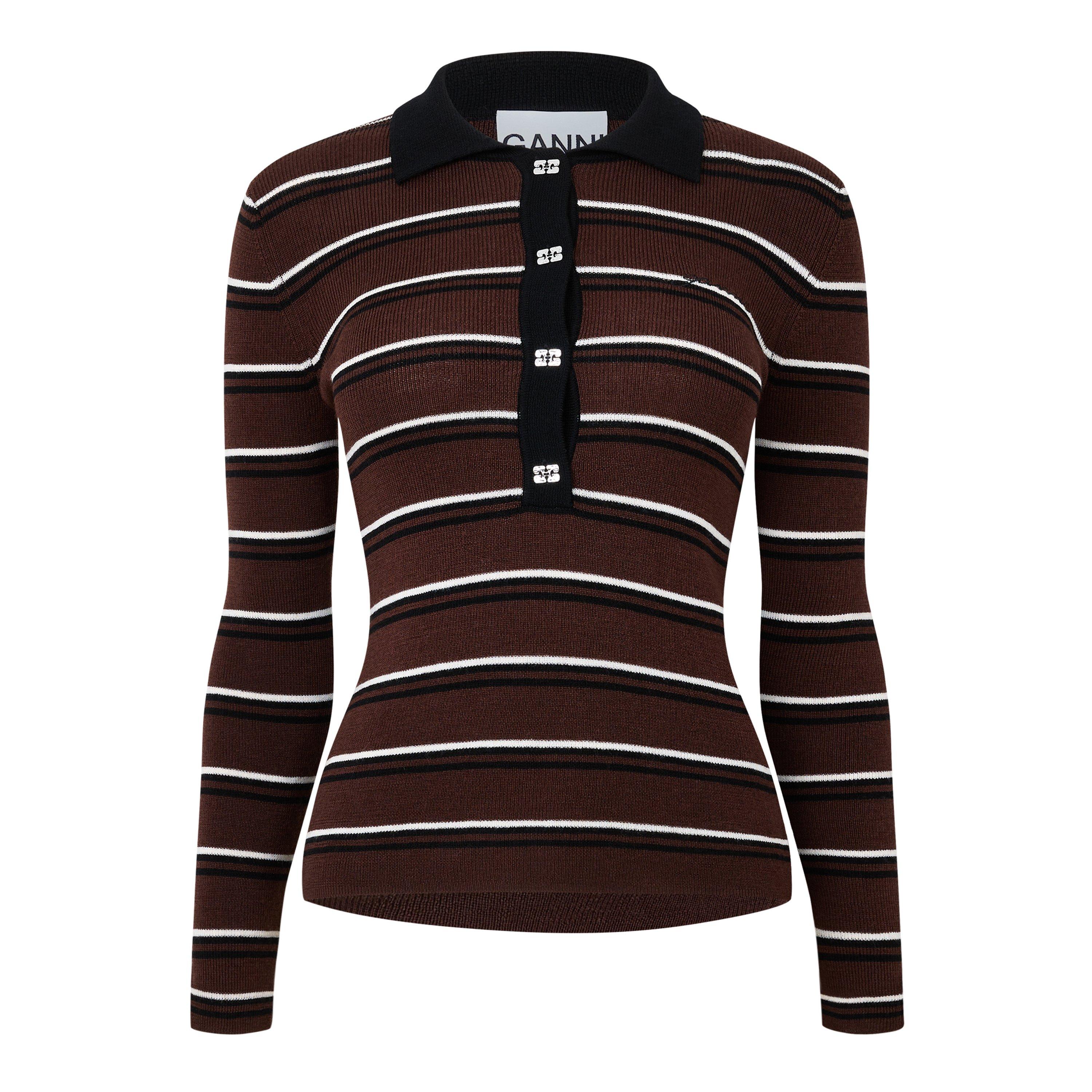 Multi - Ganni - Women's Merino Polo - 1