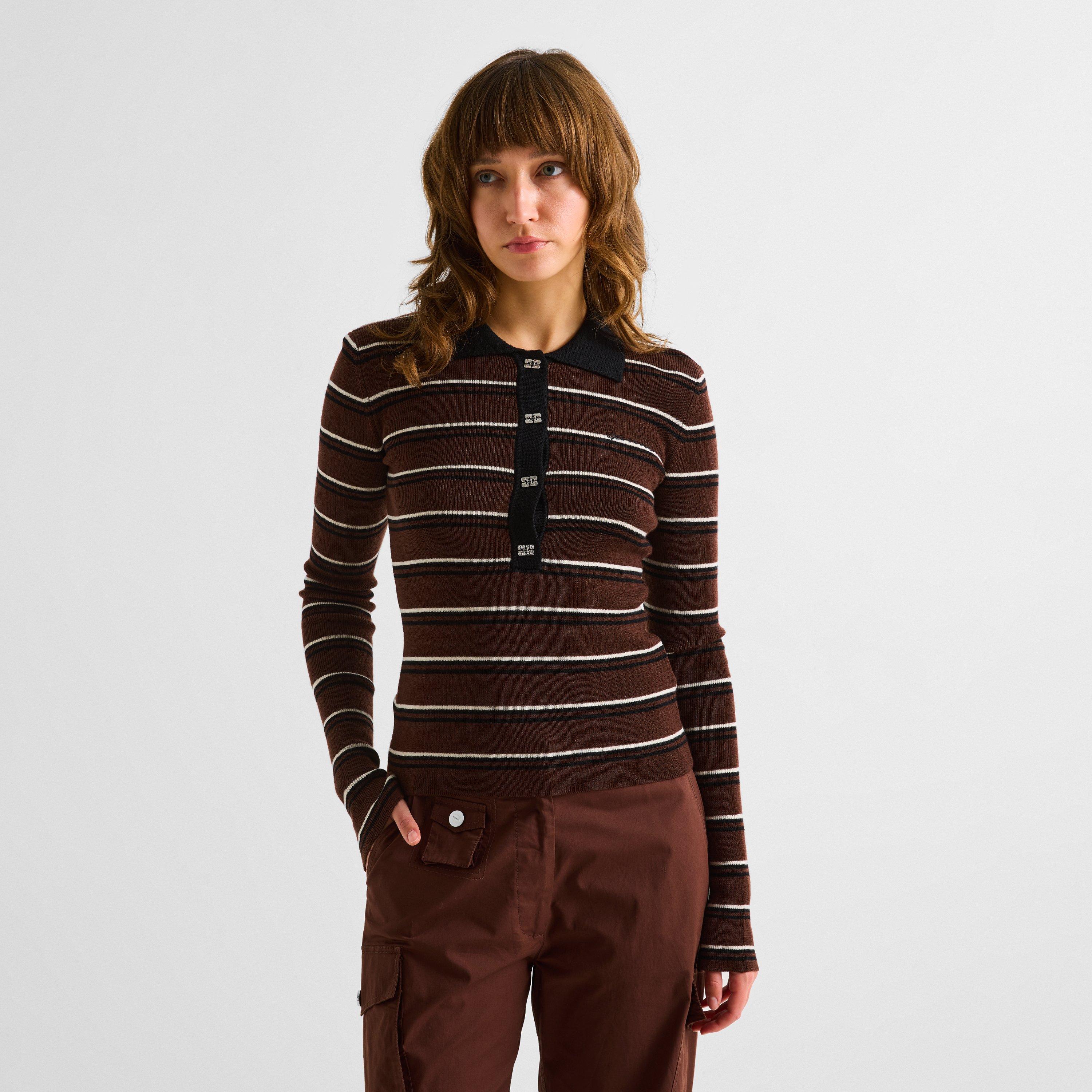 Multi - Ganni - Women's Merino Polo - 3