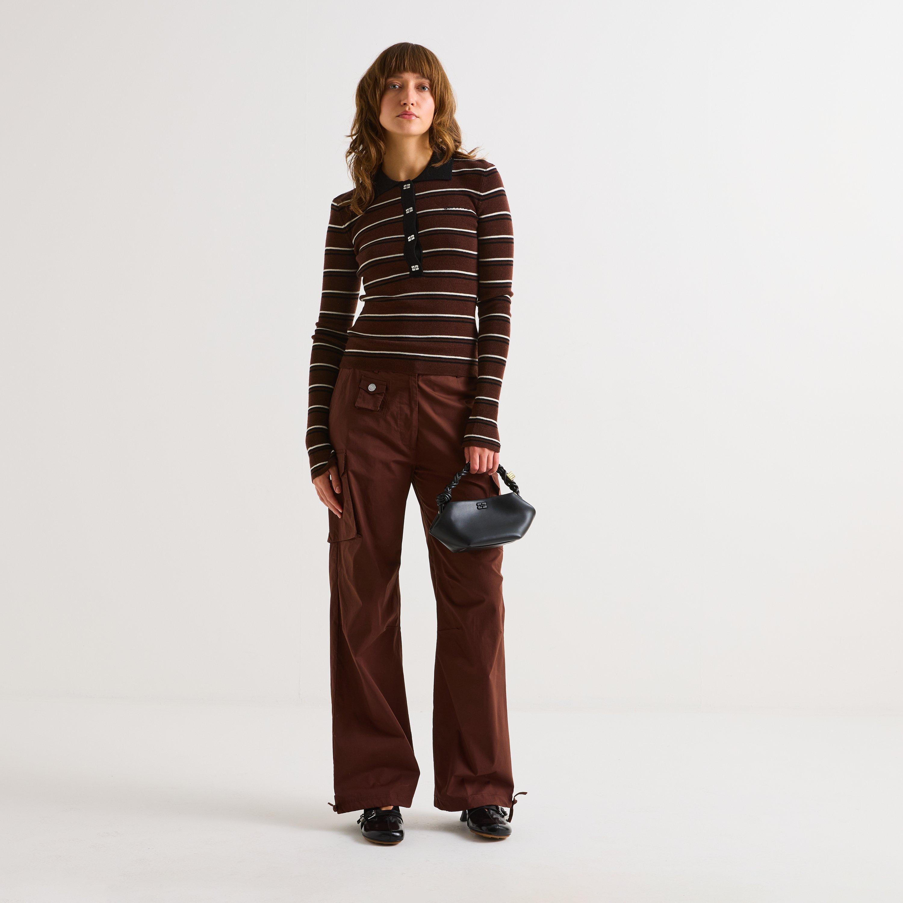 Multi - Ganni - Women's Merino Polo - 6