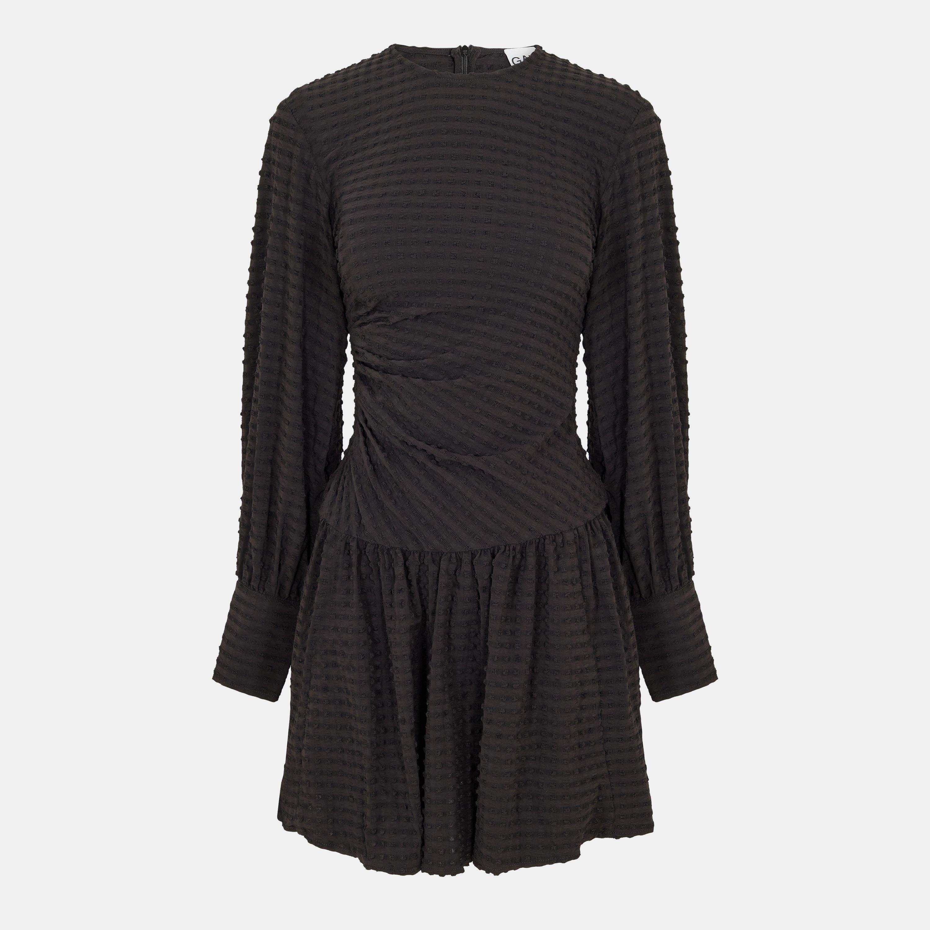Ganni Women's Gthrd Mini Dress - black - Size 8 (34)