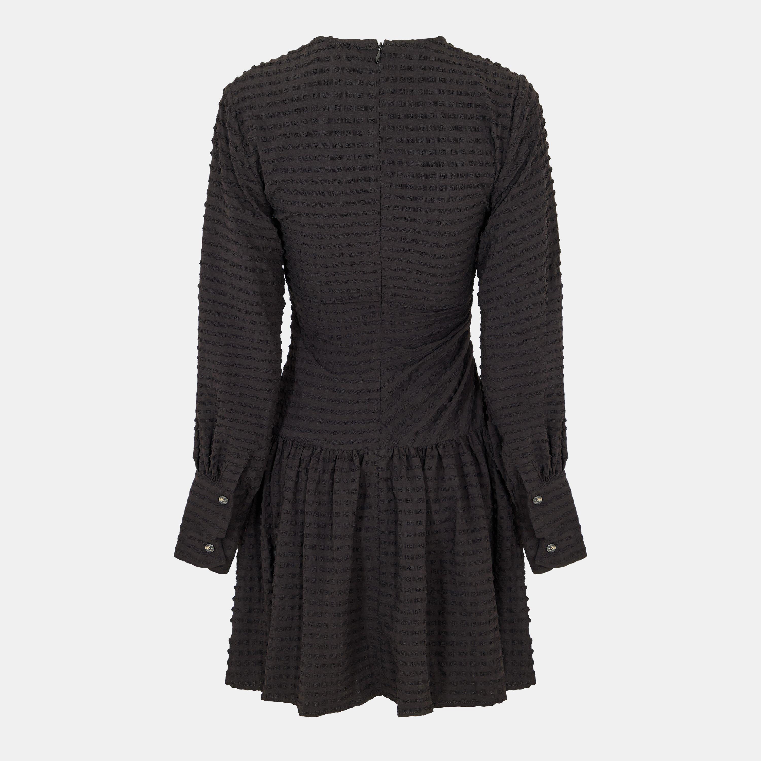 black - Ganni - Women's Gthrd Mini Dress - 2