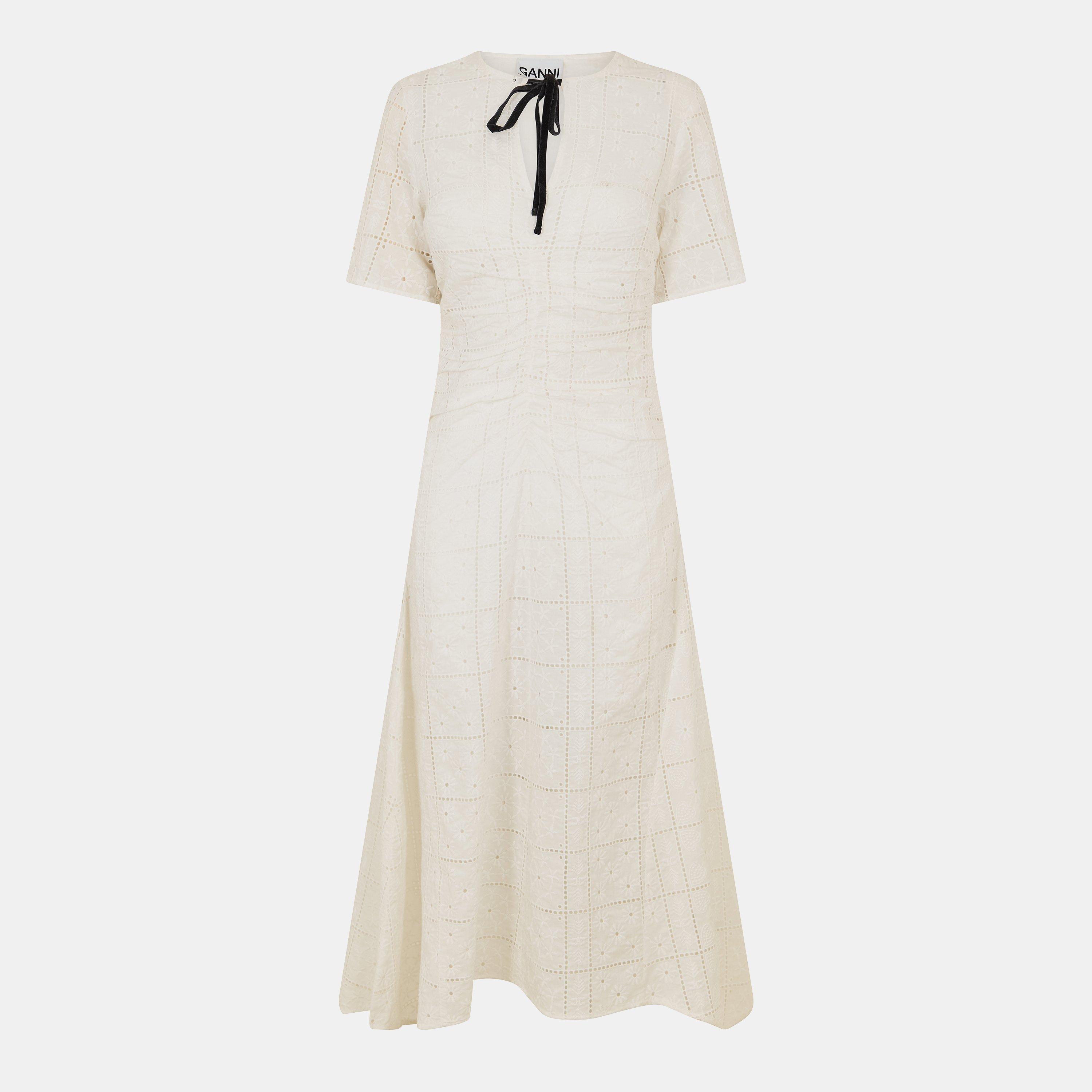 Ganni Women's Anglaise Maxi Dress - Egret - Size 8 (34)