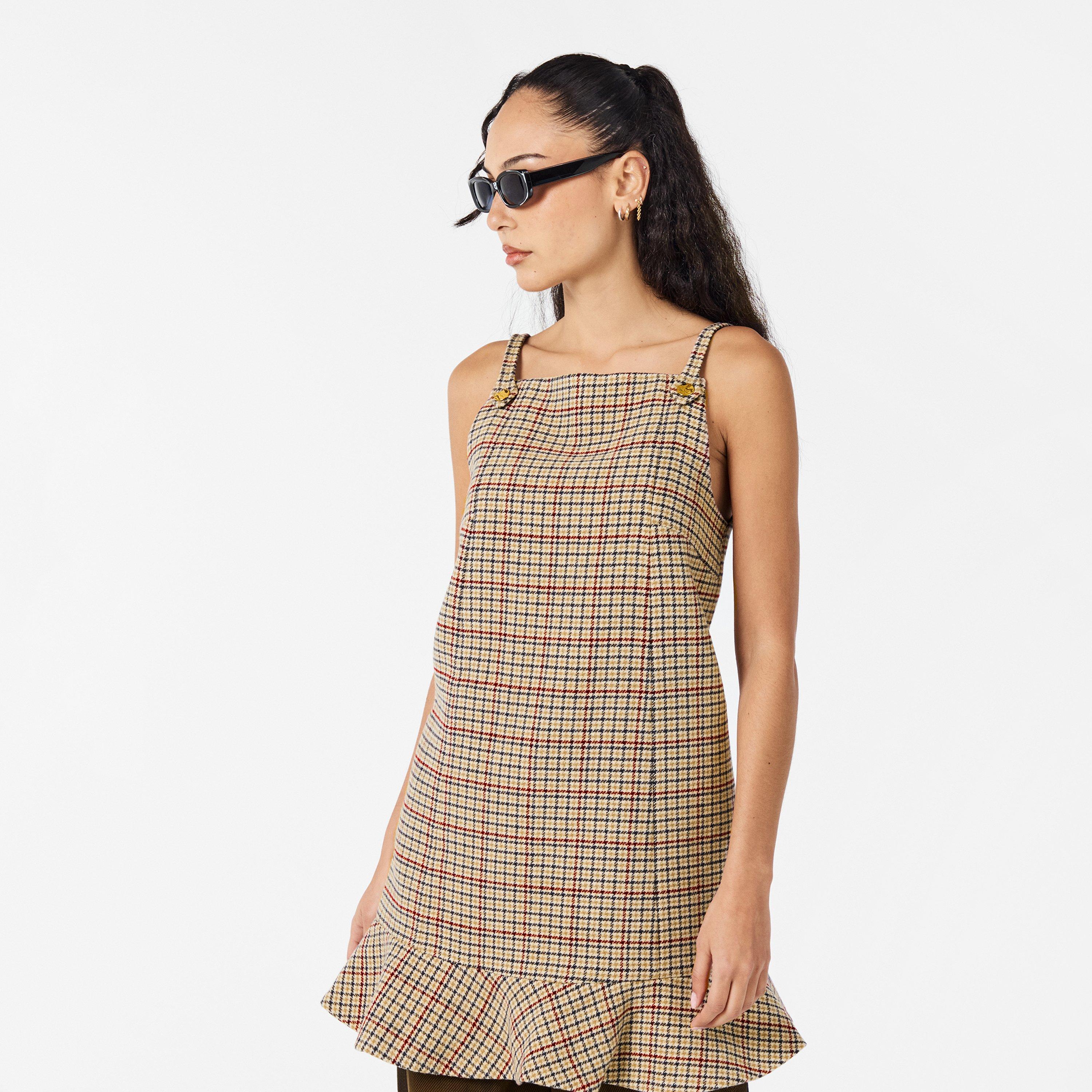 Tigers Eye - Ganni - Women's Check Mini Pinafore Dress - 3