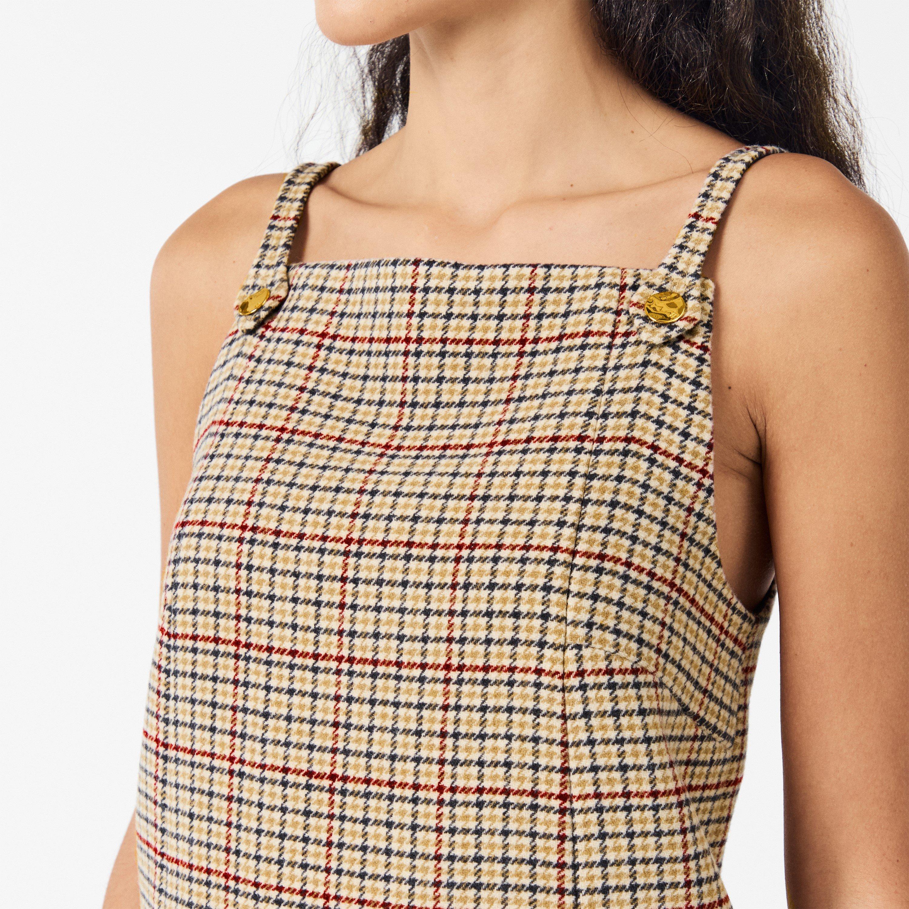 Tigers Eye - Ganni - Women's Check Mini Pinafore Dress - 5