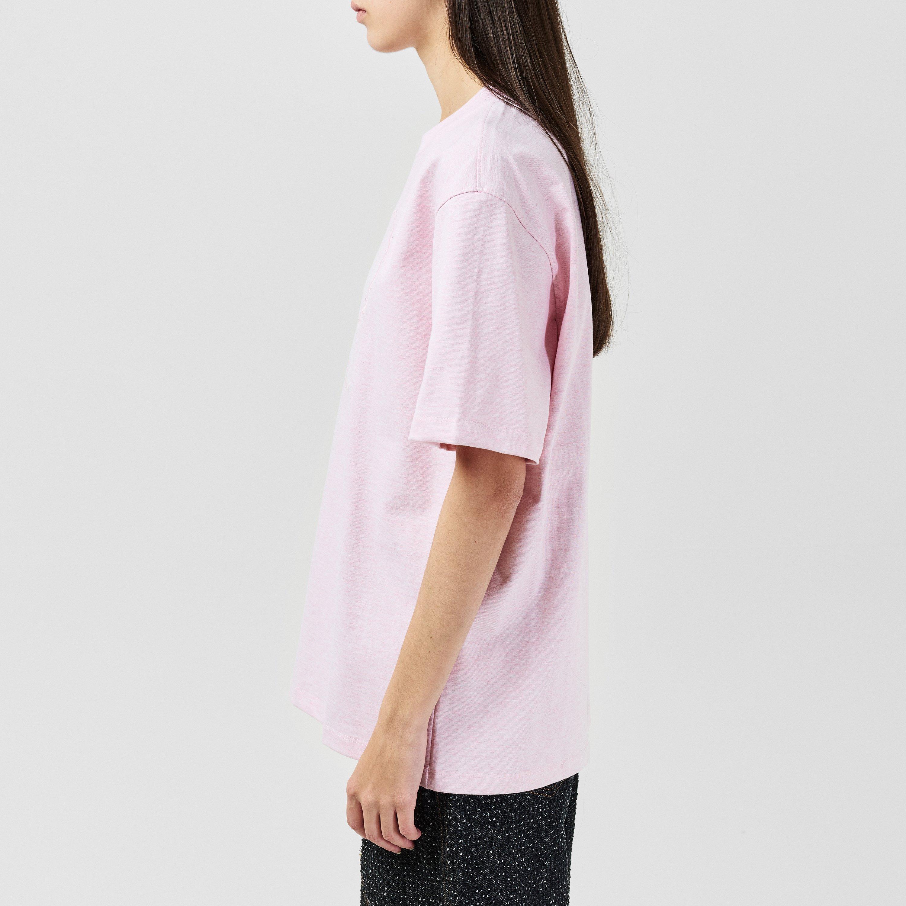 Chalk Pink - Ganni - Women's Heart Regular Fit T-Shirt - 2