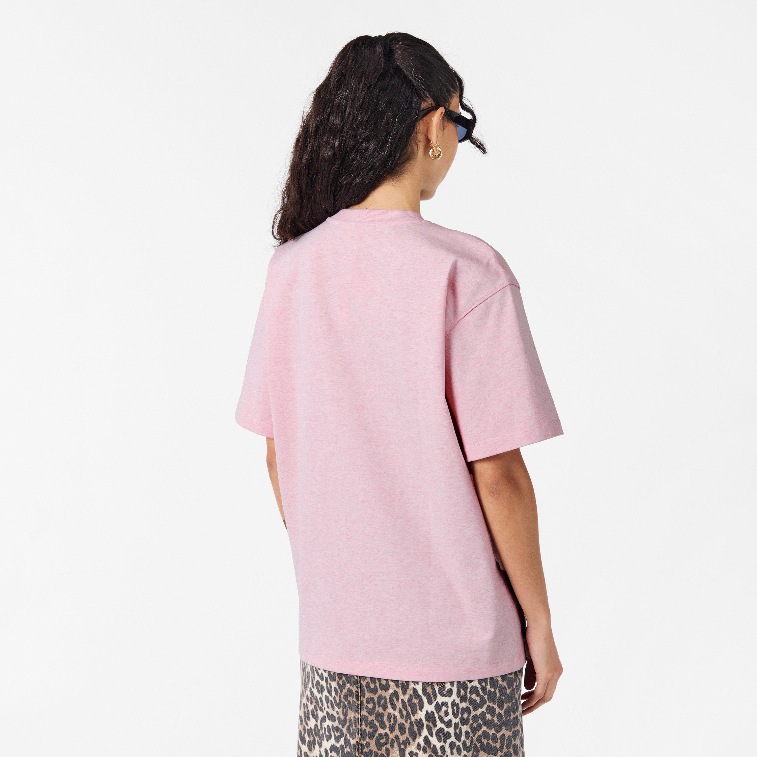 Chalk Pink - Ganni - Ganni Drop Shldr Tee Ld99 - 4