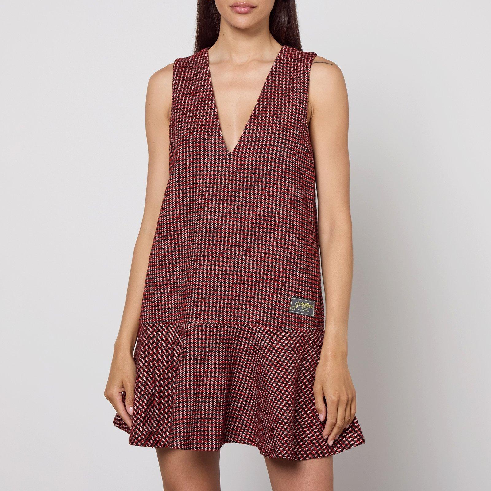 Ganni Women's Check Mini Dress - Racing Red - Size 8 (34)
