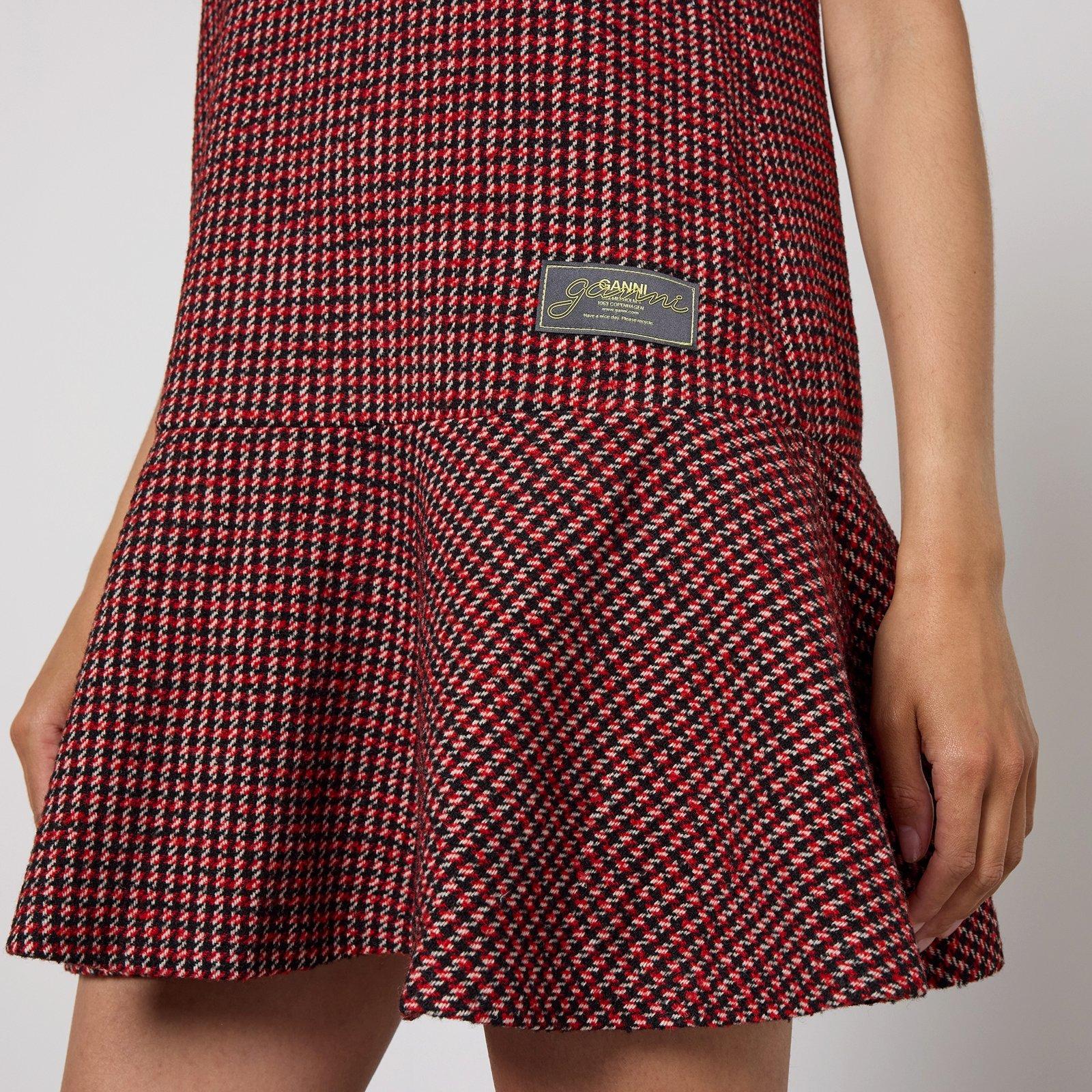 Racing Red - Ganni - Women's Check Mini Dress - 3