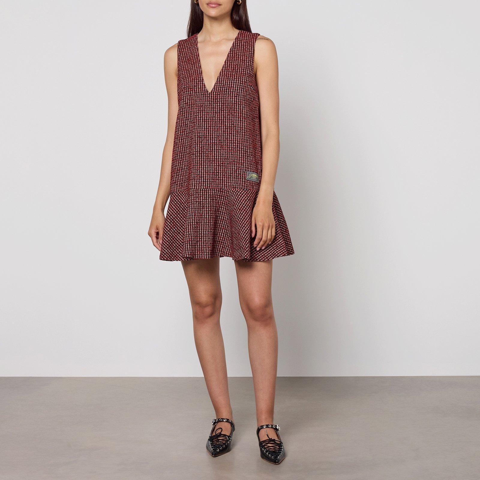 Racing Red - Ganni - Women's Check Mini Dress - 4