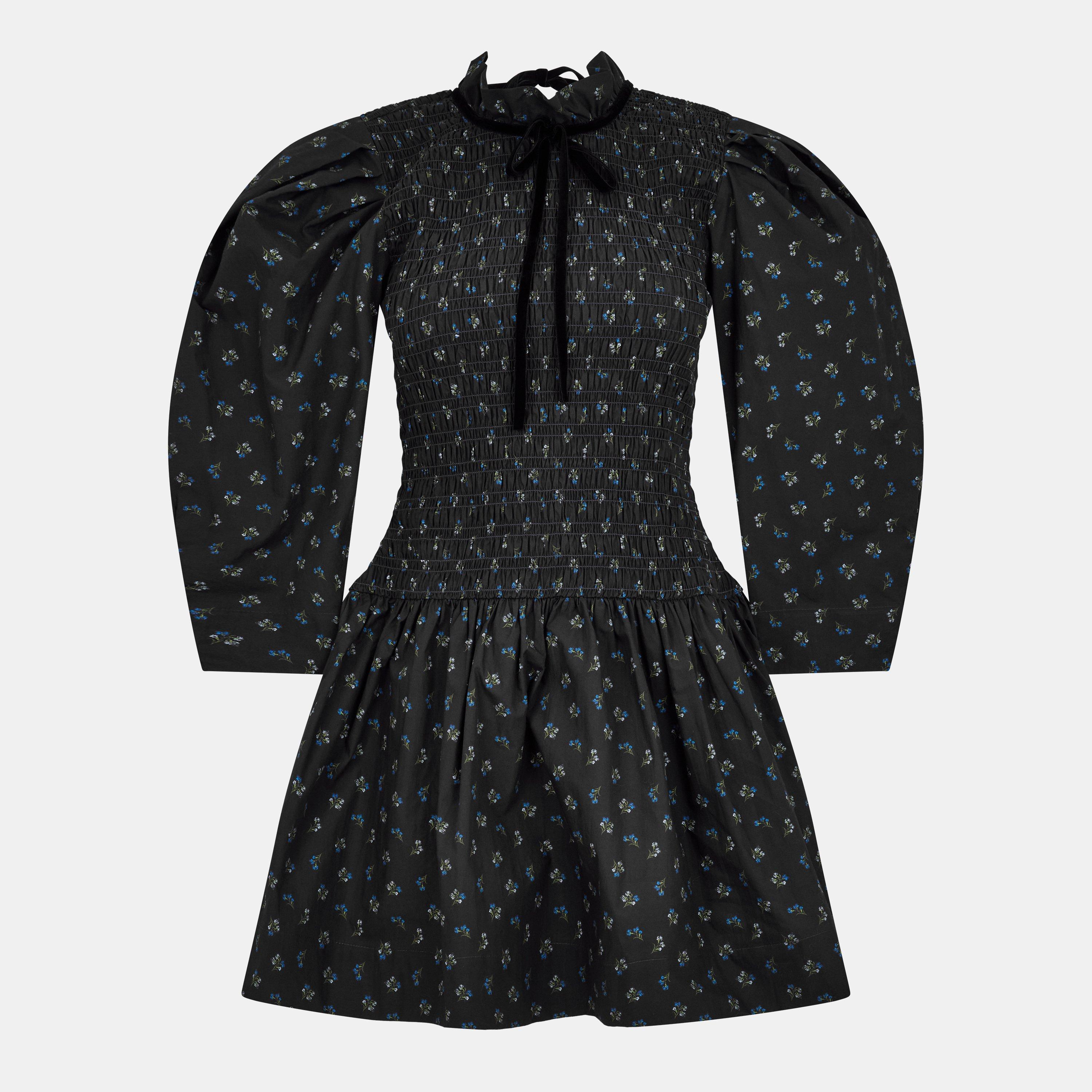 Ganni Women's Smock Mini Dress - Phantom - Size 14 (40)