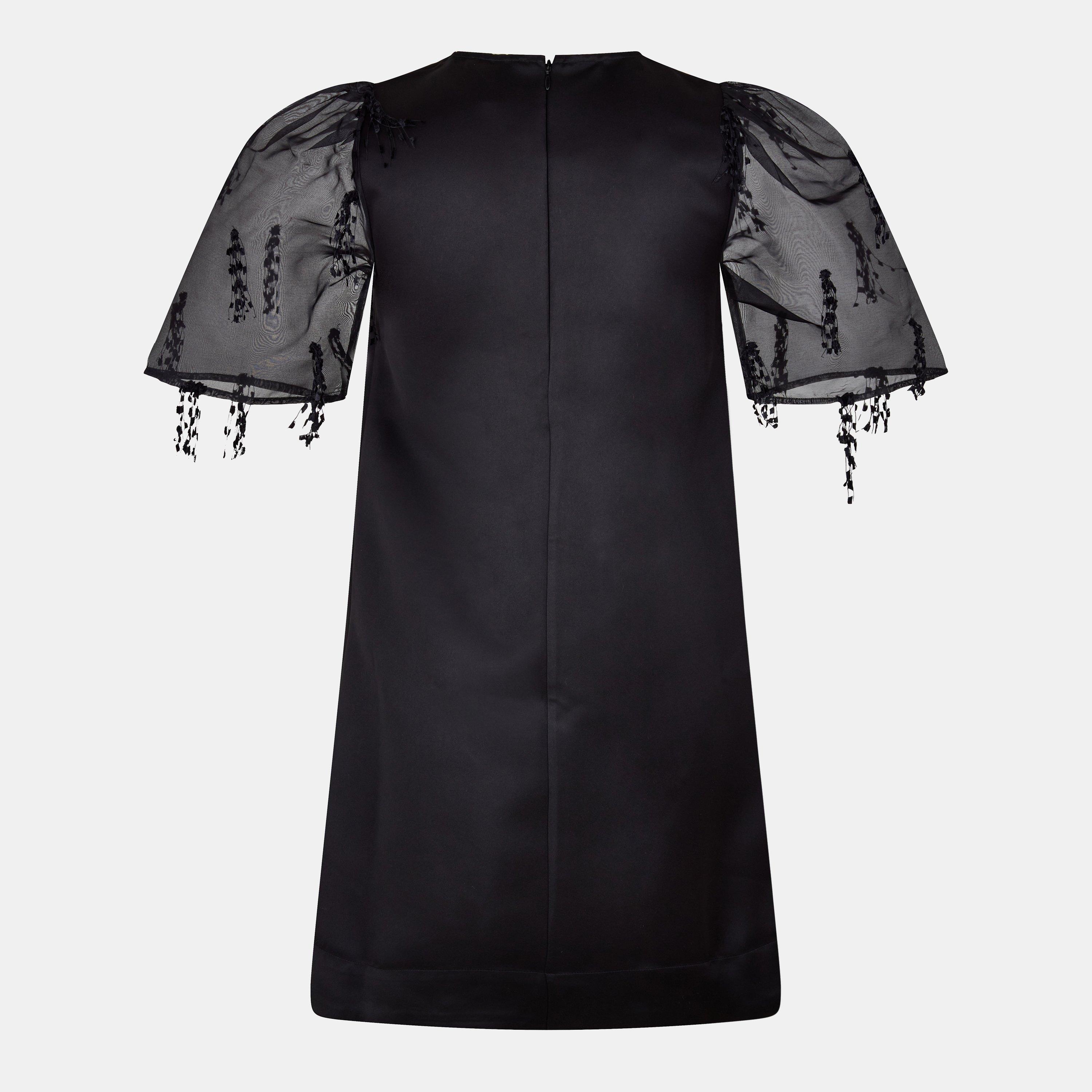 Black - Ganni - Women's Organza Mini Dress - 2