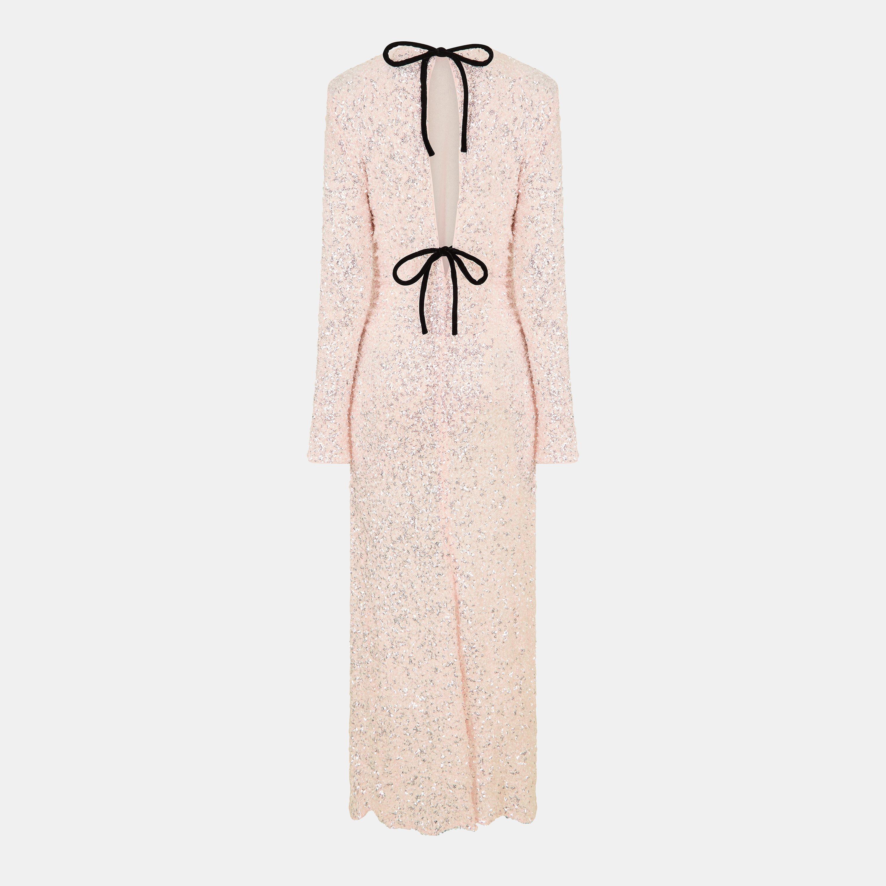 Mauve Chalk - Ganni - Women's Sqn Long Maxi Dress - 2