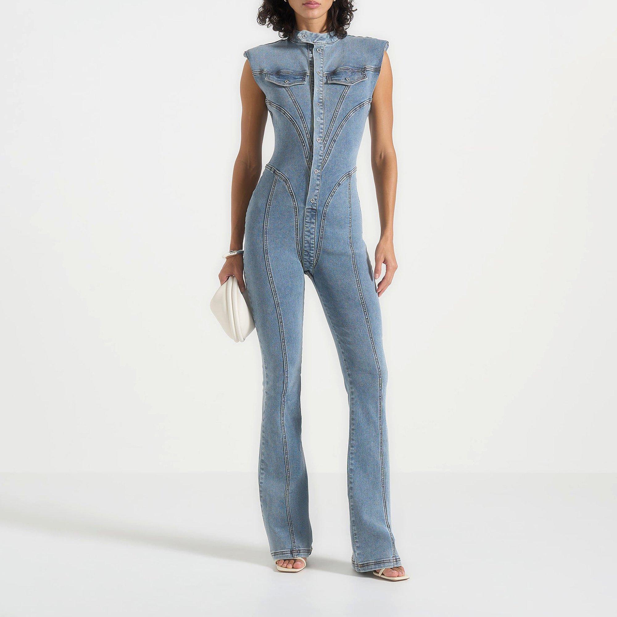 Women’s Wax Coated Denim Jumpsuit