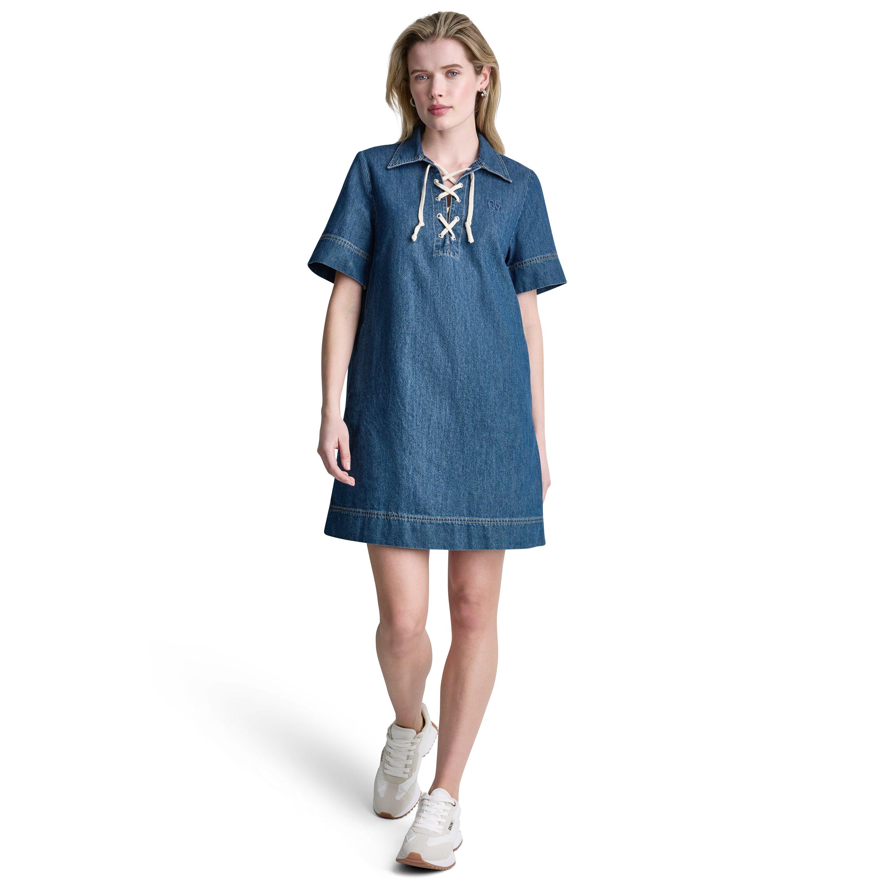 Rustic Indigo - DKNY - Women's Shift Dress - 4