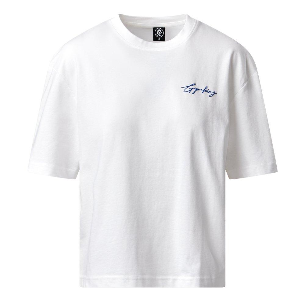 Gym King Script Mindset Hip Length BF Tee - Cream