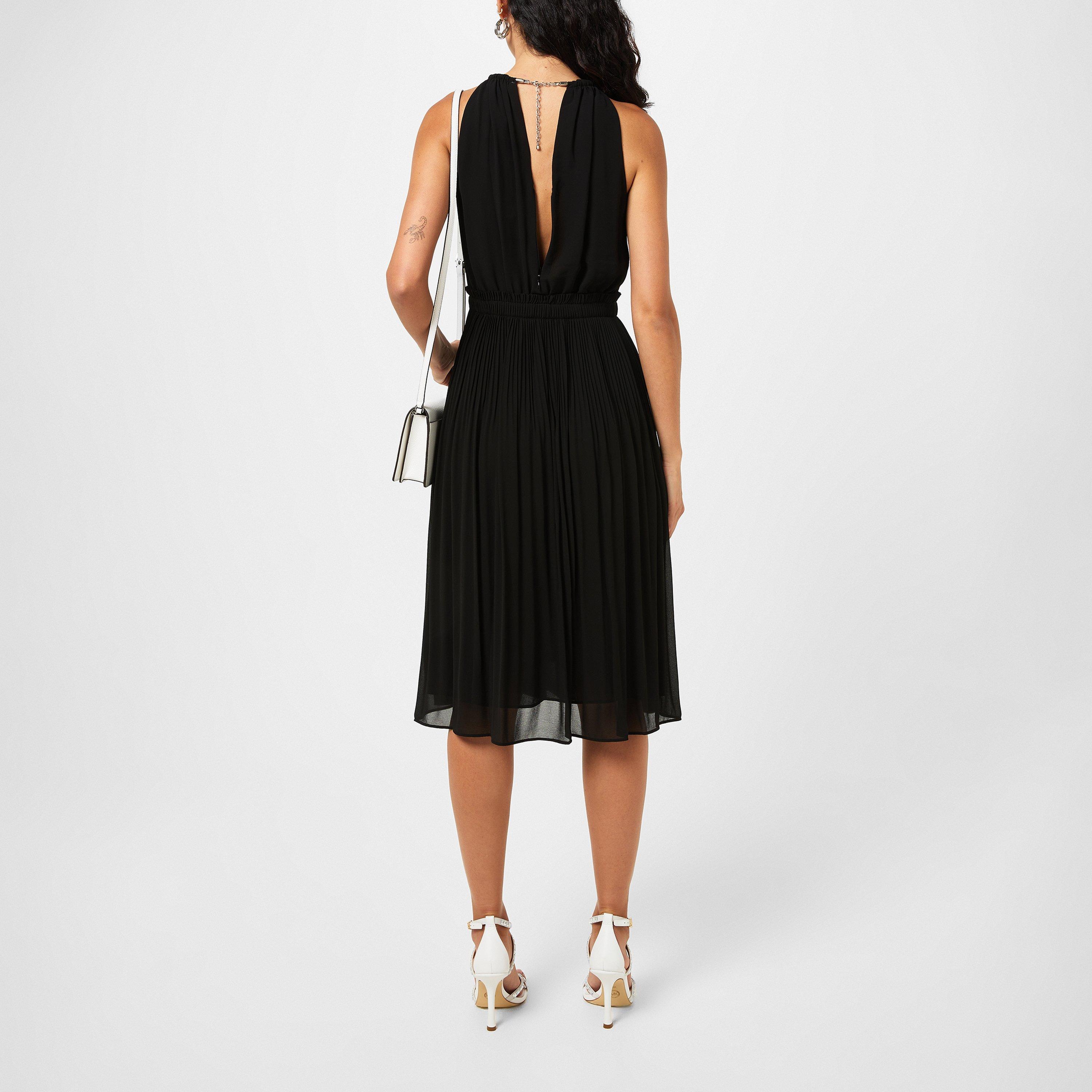 Black 001 - MICHAEL Michael Kors - Chain Neck Midi Dress - 3