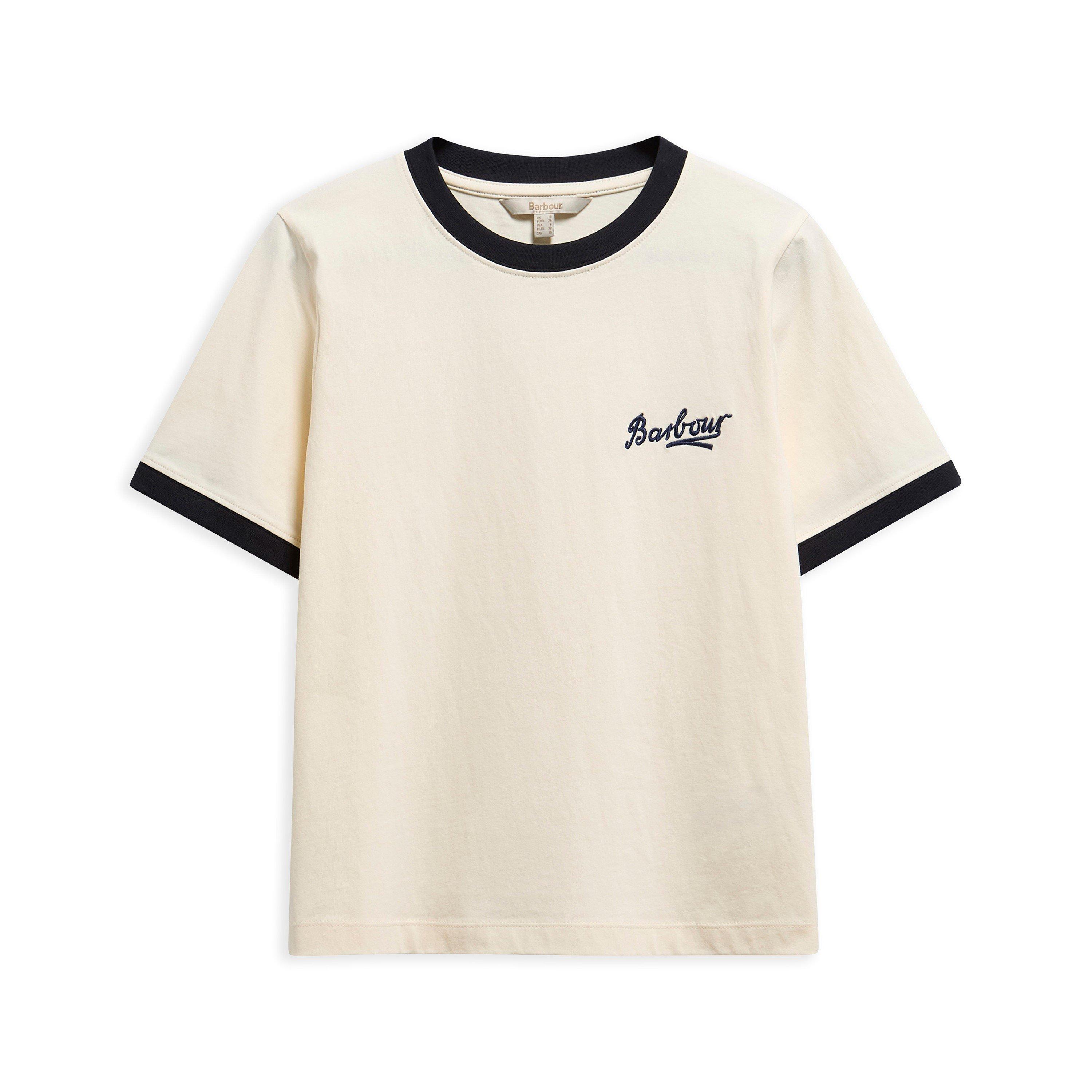 Barbour Women's T-Shirt - Ecru/Navy - 14 (L)