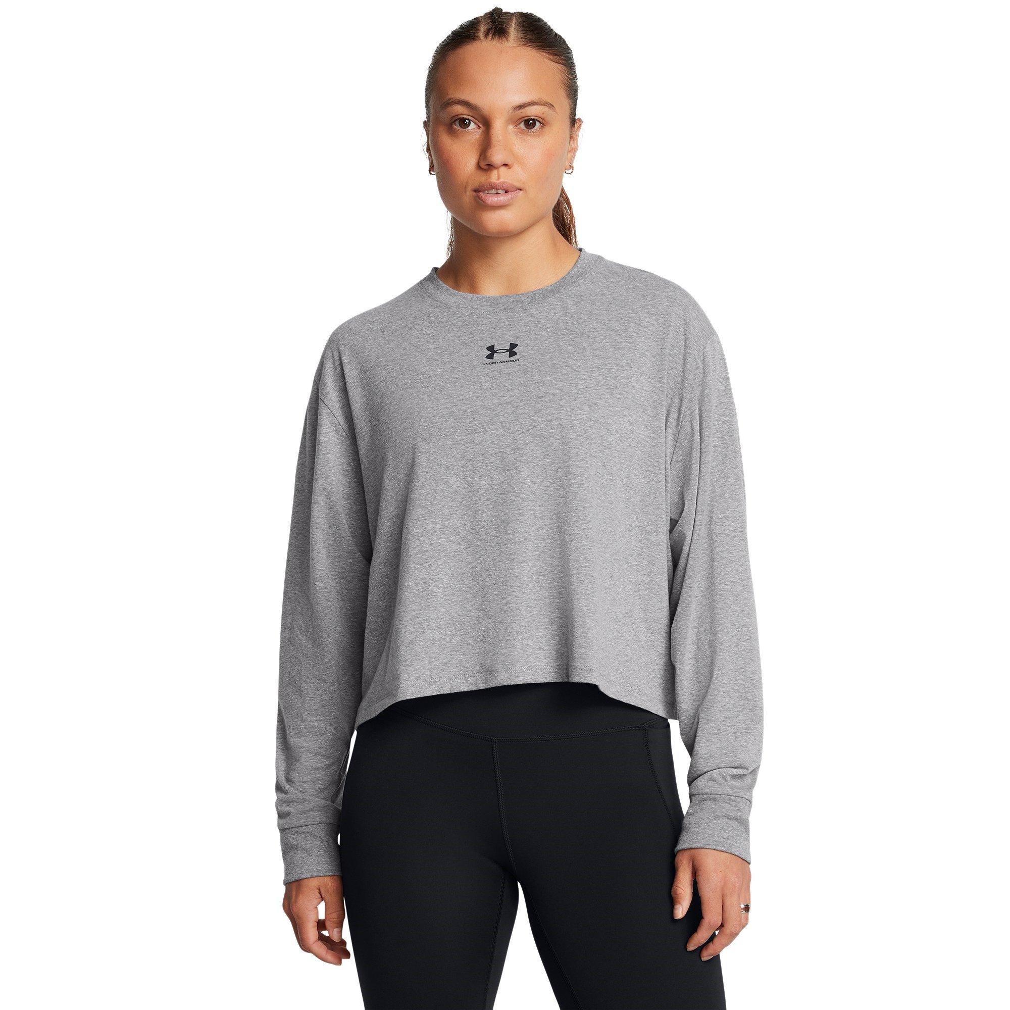 Castlerock/Blk - Under Armour - Rival Terry Oversized T-Shirt Womens - 2