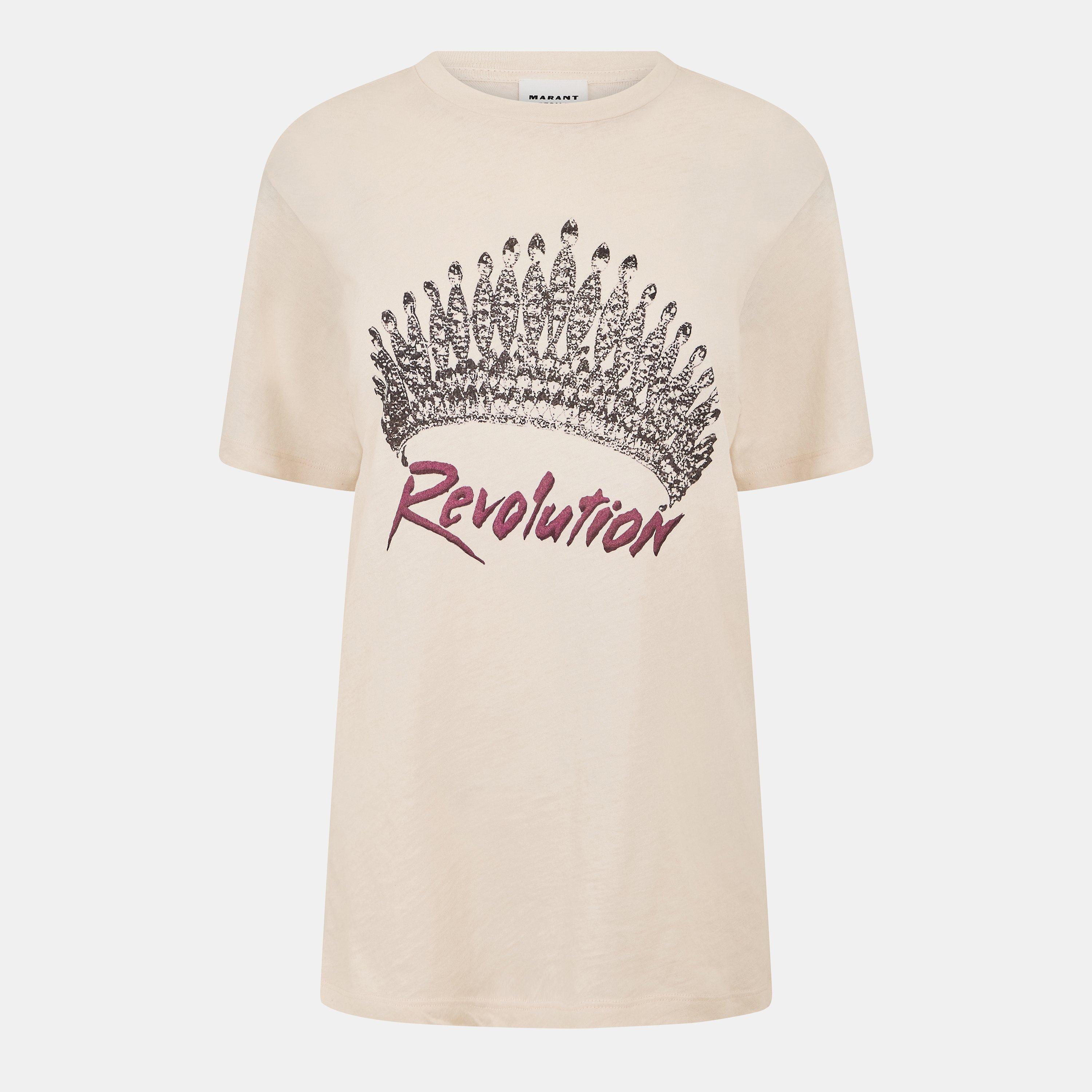 Marant Etoile Women's Zewel T-Shirt - Ecru 23EC - Size 14 (L)