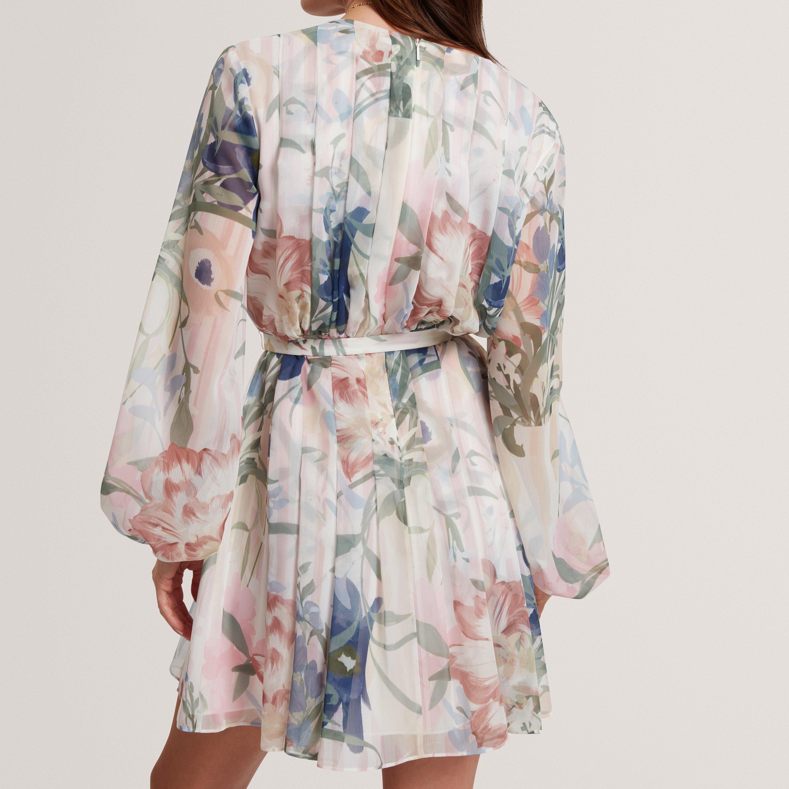 Rosa - Ted Baker - Ted Baker Floral Pleated Long Sleeve Mini Dress - 3