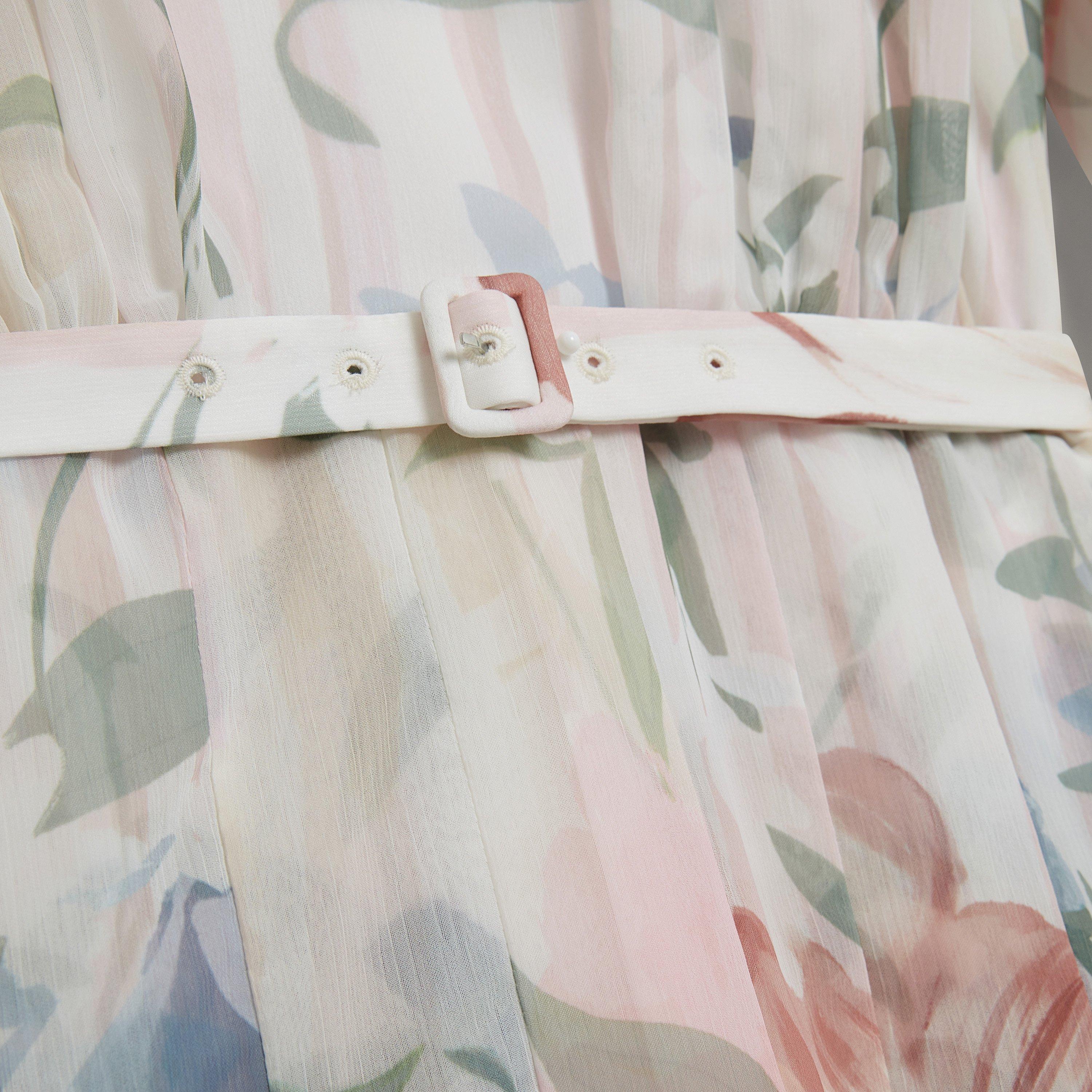 Rosa - Ted Baker - Ted Baker Floral Pleated Long Sleeve Mini Dress - 4