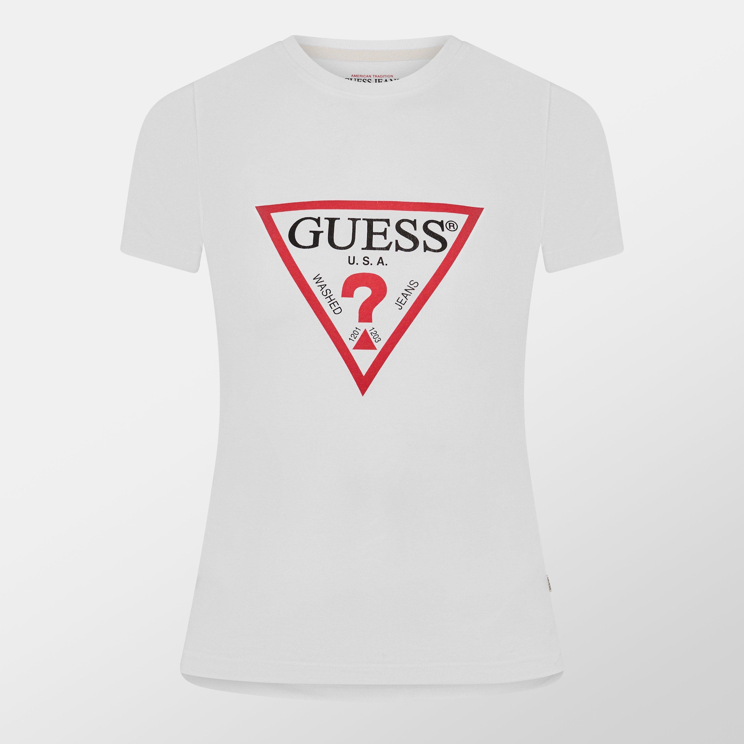 Guess Women's Triangle Logo T-Shirt - Pure White - 8 (XS)