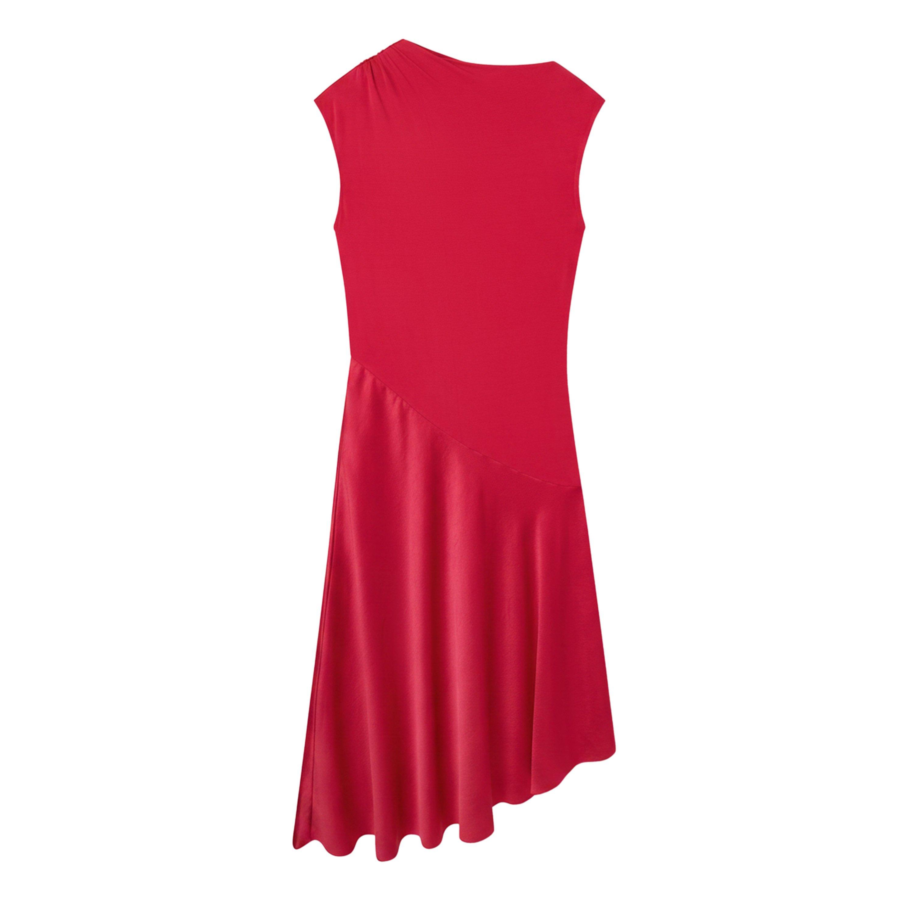 Brt-Pink - Ted Baker - Ted Baker Asymmetric Satin Panel Midi Dress - 2