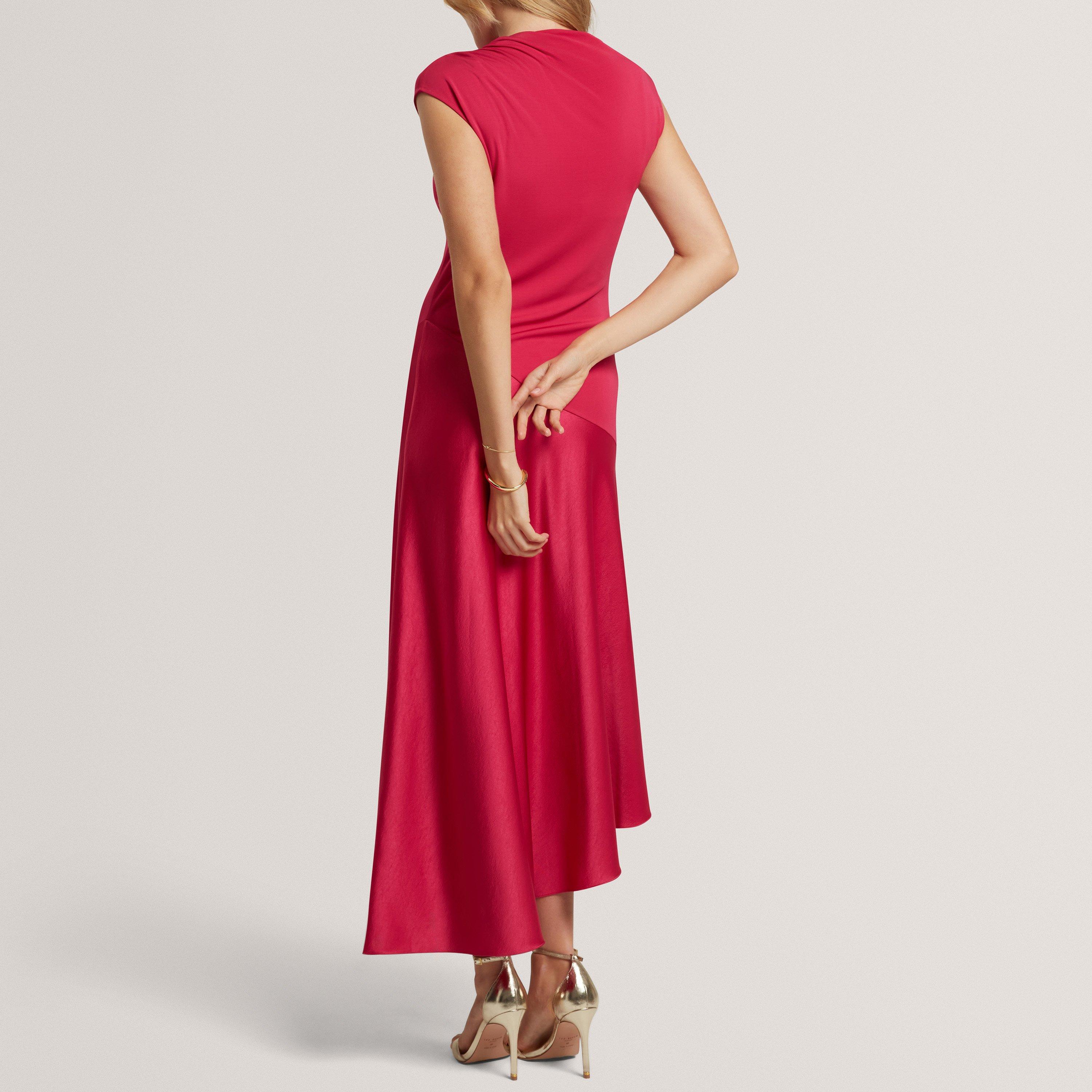 Brt-Pink - Ted Baker - Ted Baker Asymmetric Satin Panel Midi Dress - 3