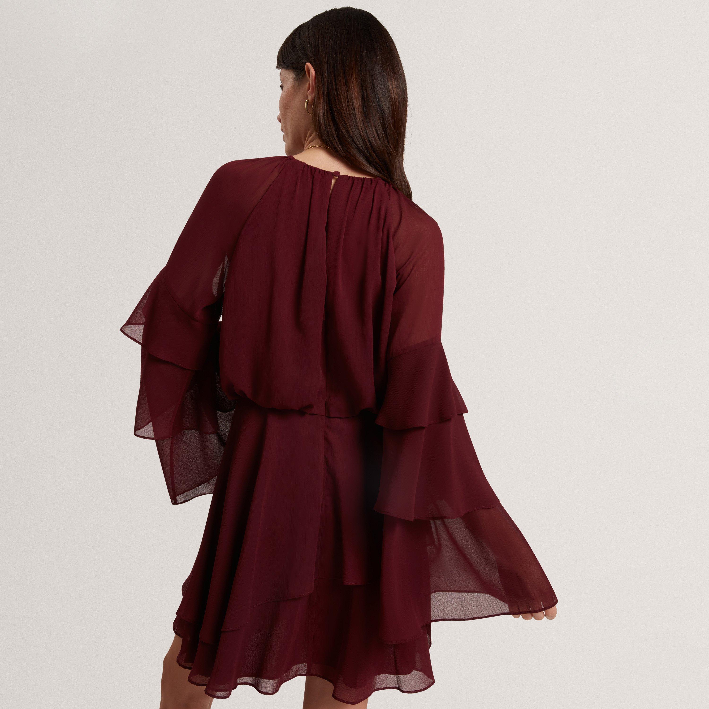 Oxblood - Ted Baker - Ted Tier LSMiniDress Ld62 - 3