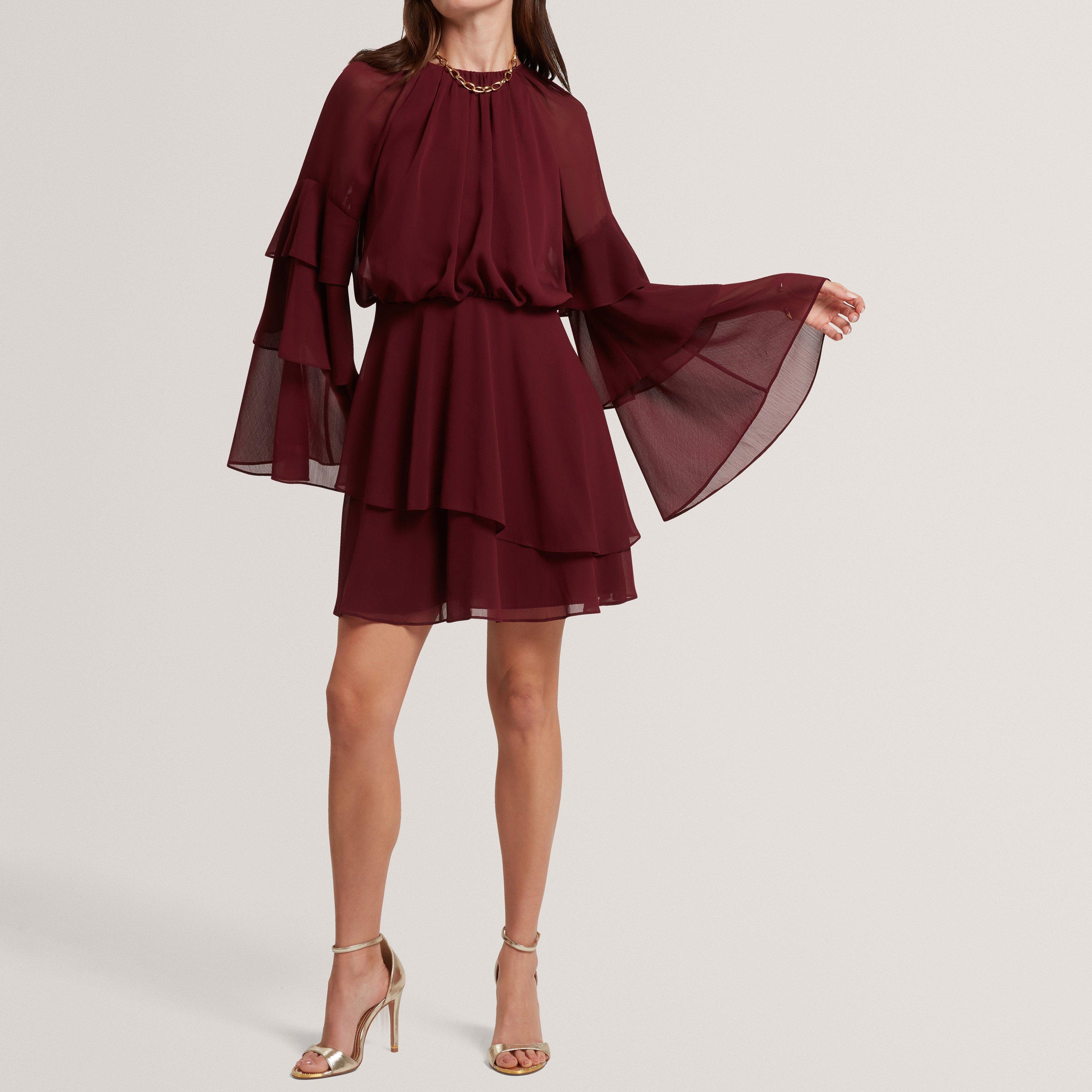 Oxblood - Ted Baker - Ted Tier LSMiniDress Ld62 - 5