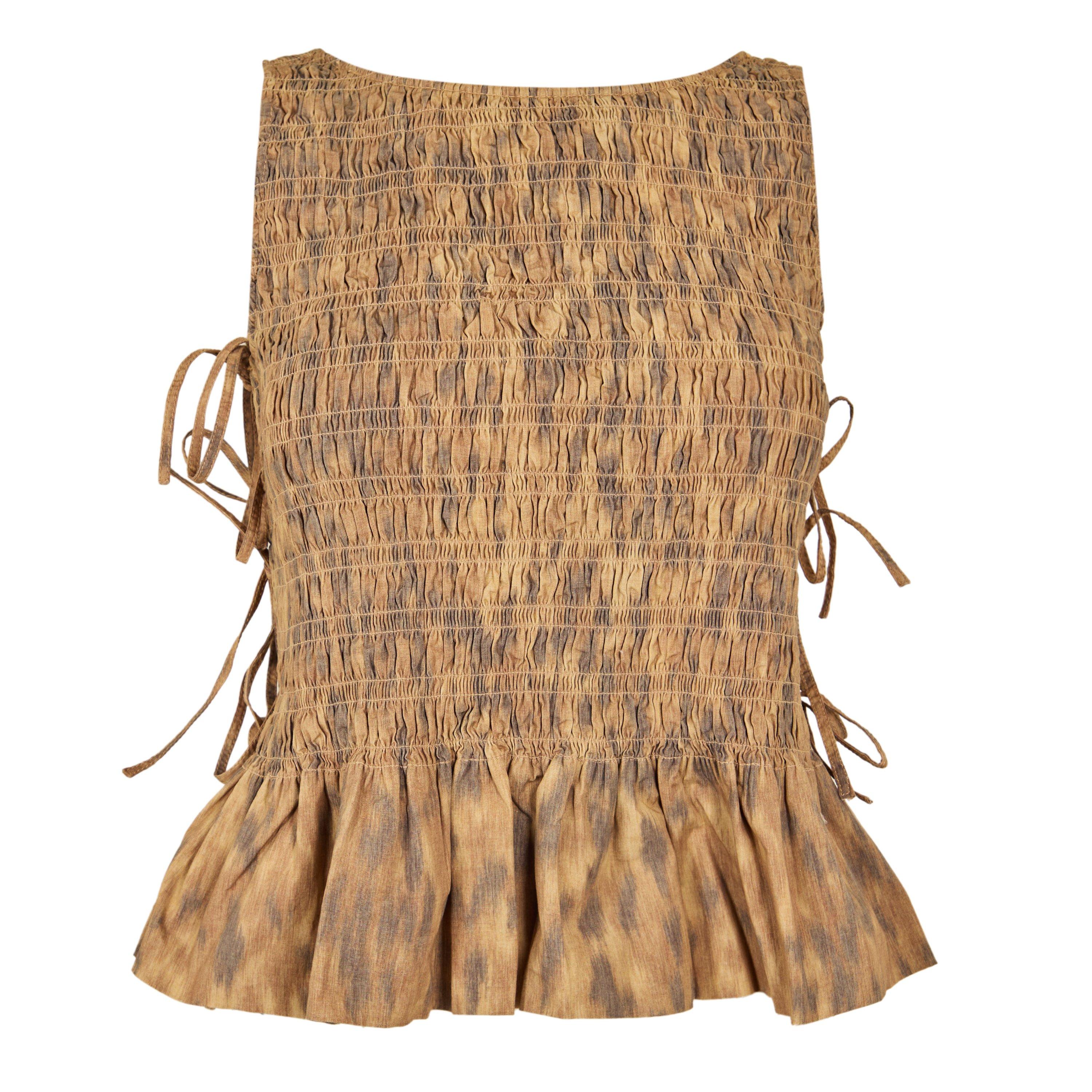 Burro - Ganni - Women's Patterned Short Sleeve Shirt - 1