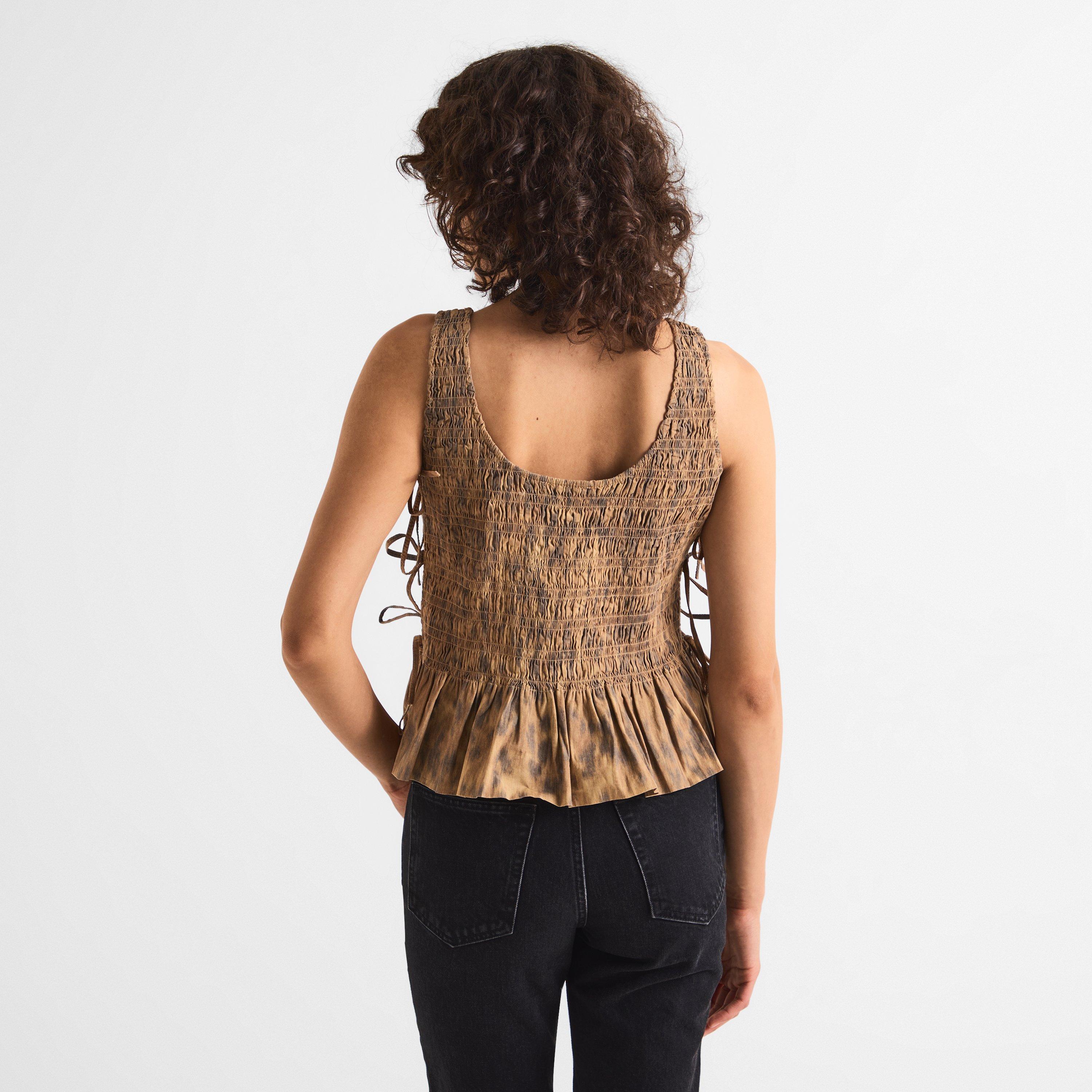 Burro - Ganni - Women's Patterned Short Sleeve Shirt - 4