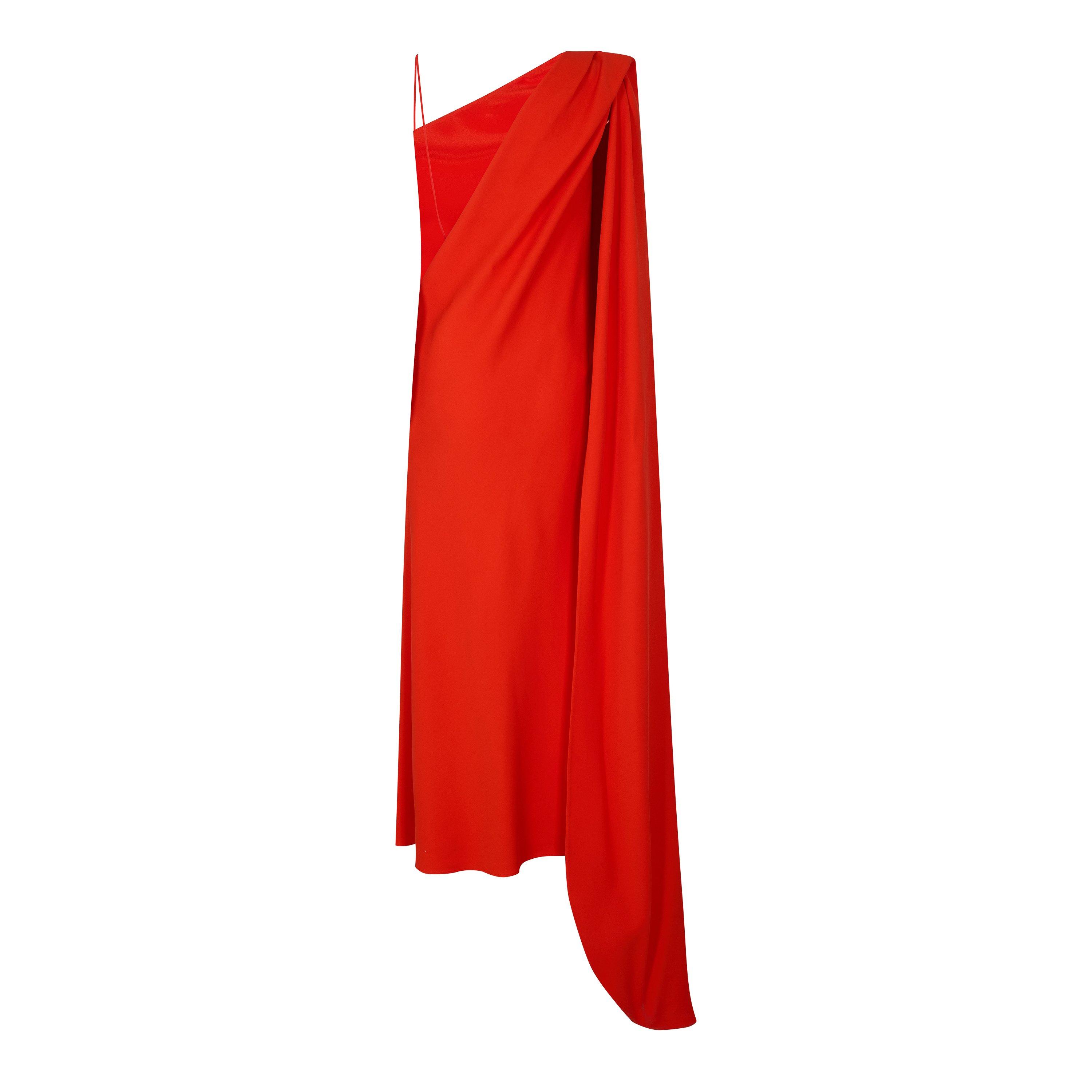 Sunset Red - Balenciaga - Bal Draped Dress Ld62 - 2