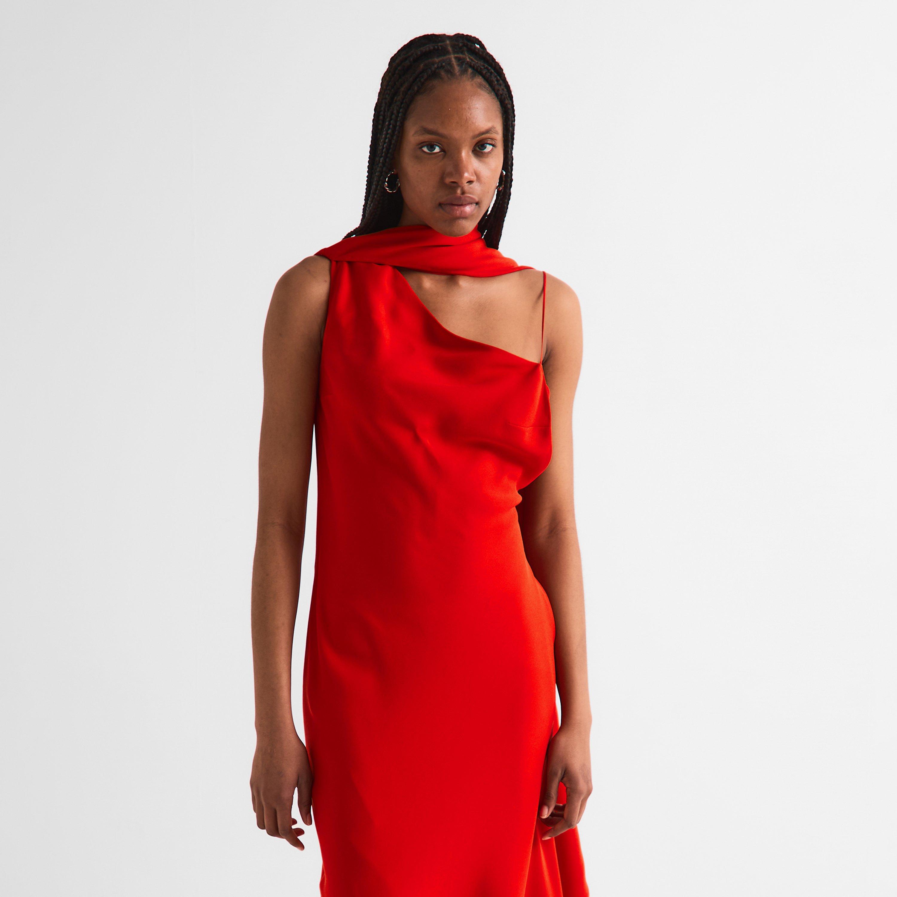 Sunset Red - Balenciaga - Women's Long Maxi Dress - 3