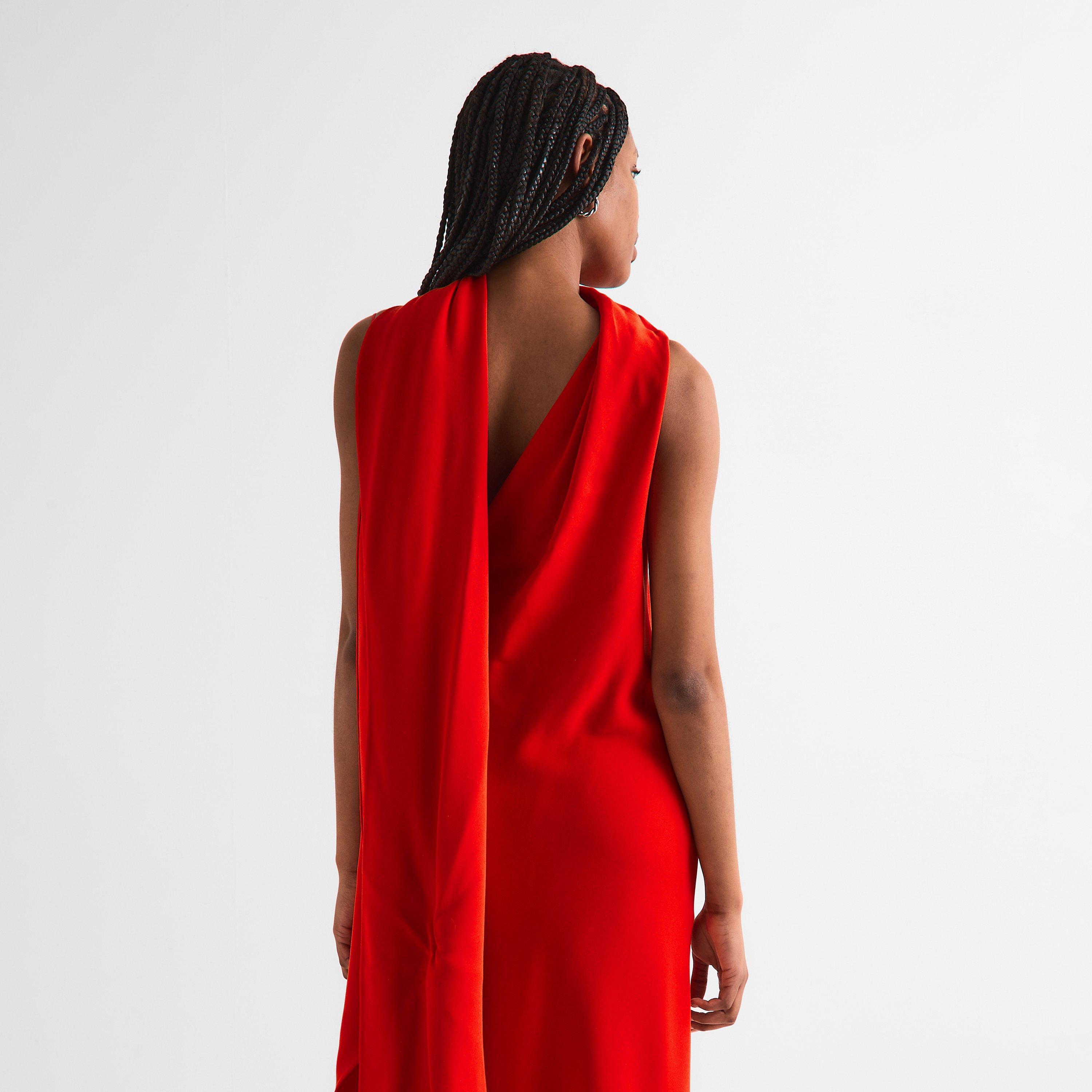 Sunset Red - Balenciaga - Women's Long Maxi Dress - 4