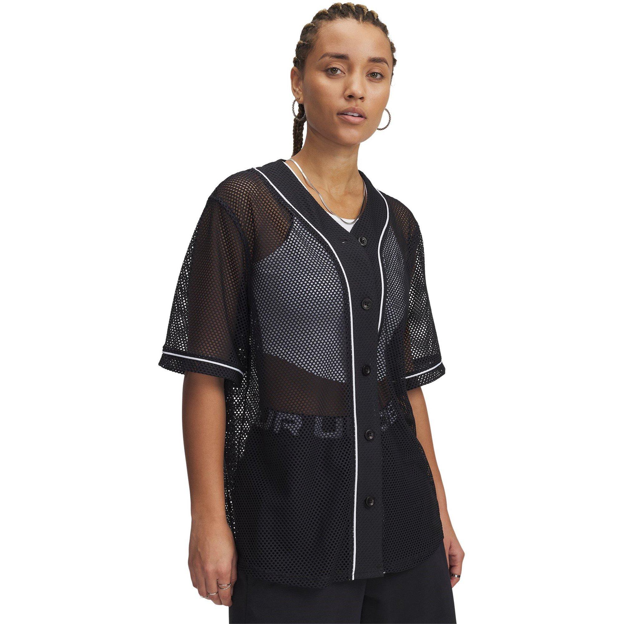 Black - Under Armour - Women's Baseball Jersey Oversized Fit Oversized T-Shirt - 1