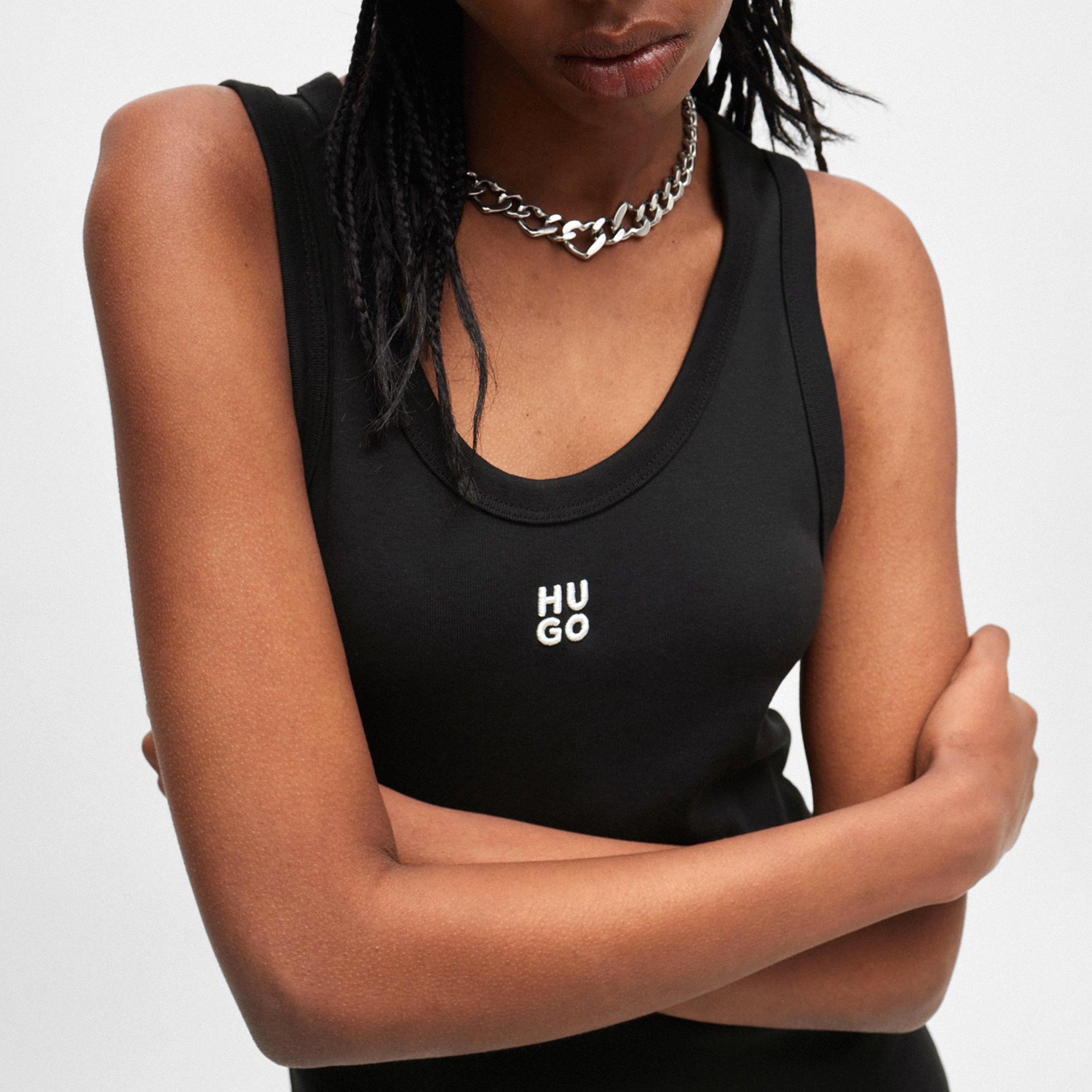 Black - Hugo - Nalimera Logo Midi Dress - 4